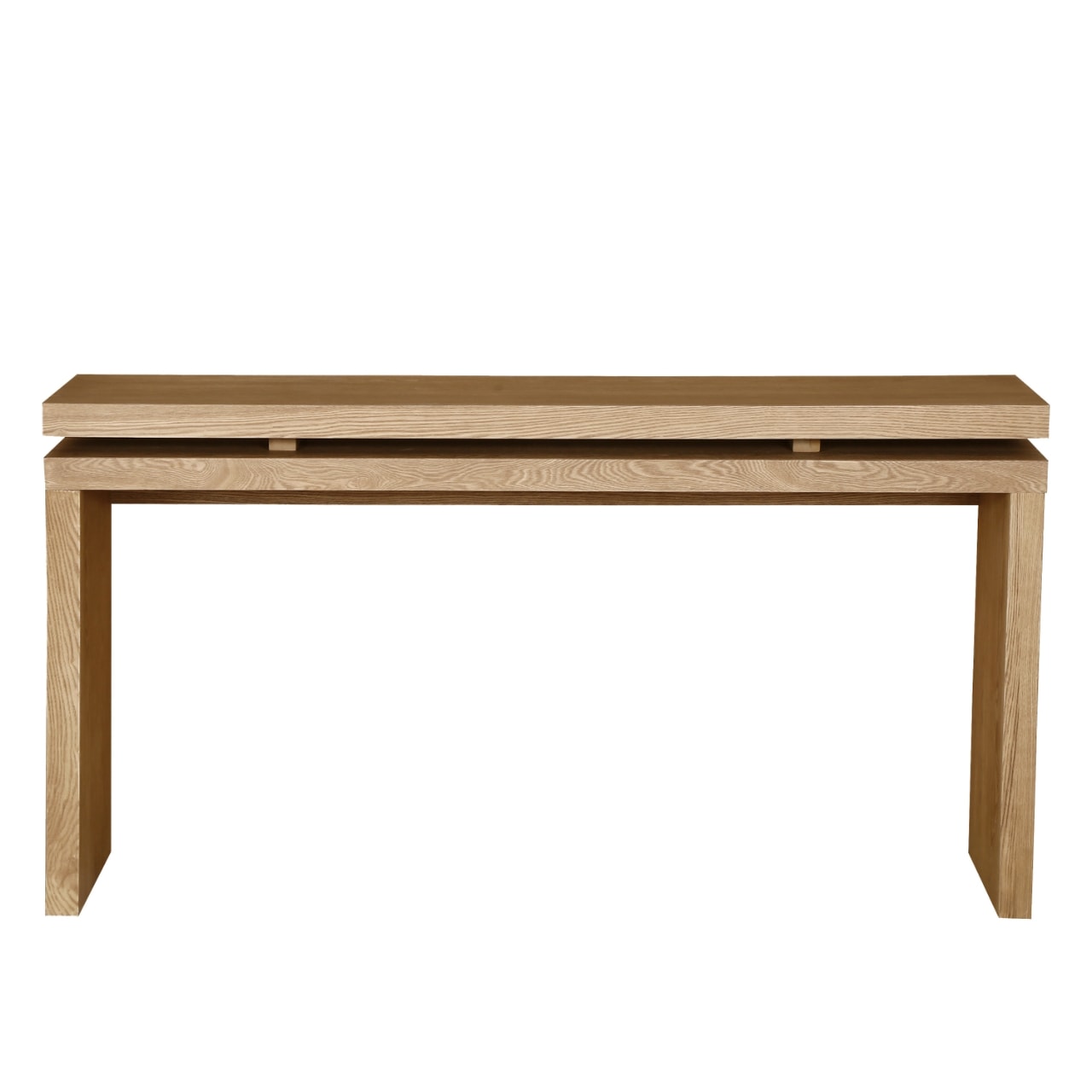 AHIOU HOME Modern Rectangular Wood veneer Antique brown Acacia 59.8-in W x 31.69-in H Console table