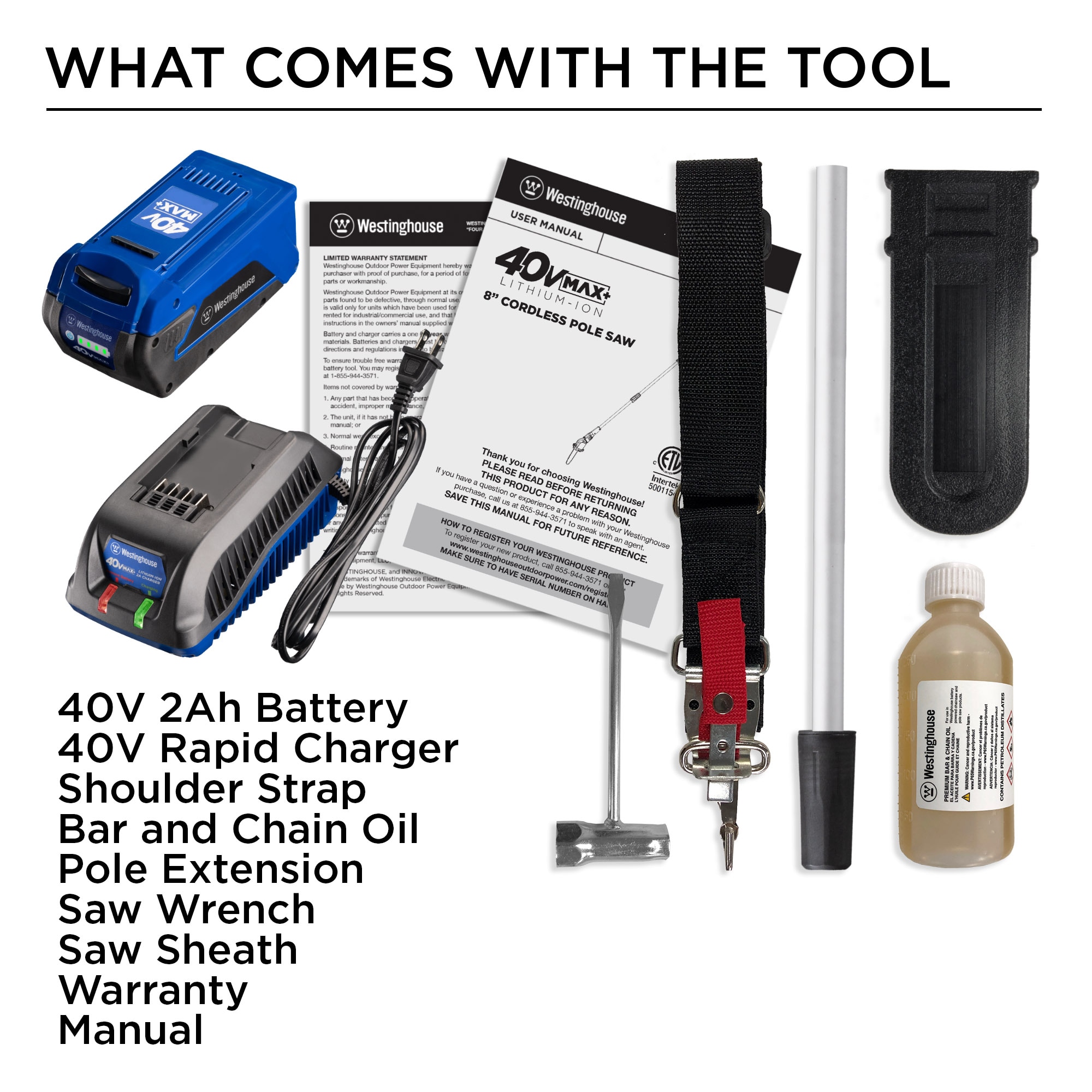 Westinghouse, Cordless 40V Pole Saw