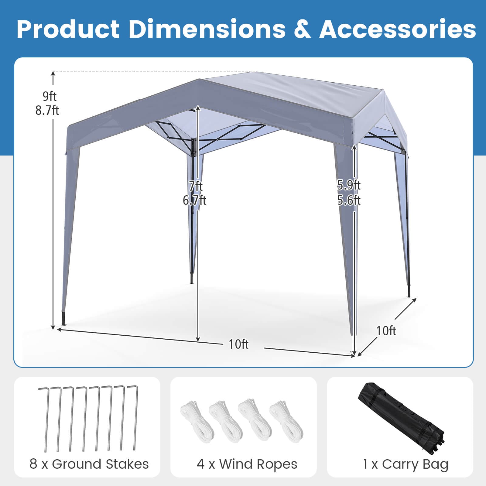 Costway HCST08431 Wood-Resin-Gazebos - View #2