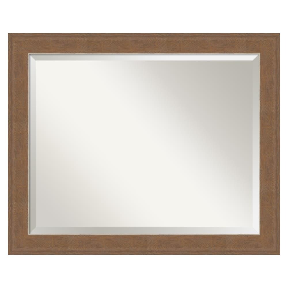 Amanti Art DSW4960936 Alta 32.5-Inches x 26.5-Inches Framed Rectangle Bathroom Vanity Mirror ( Distressed Brown )