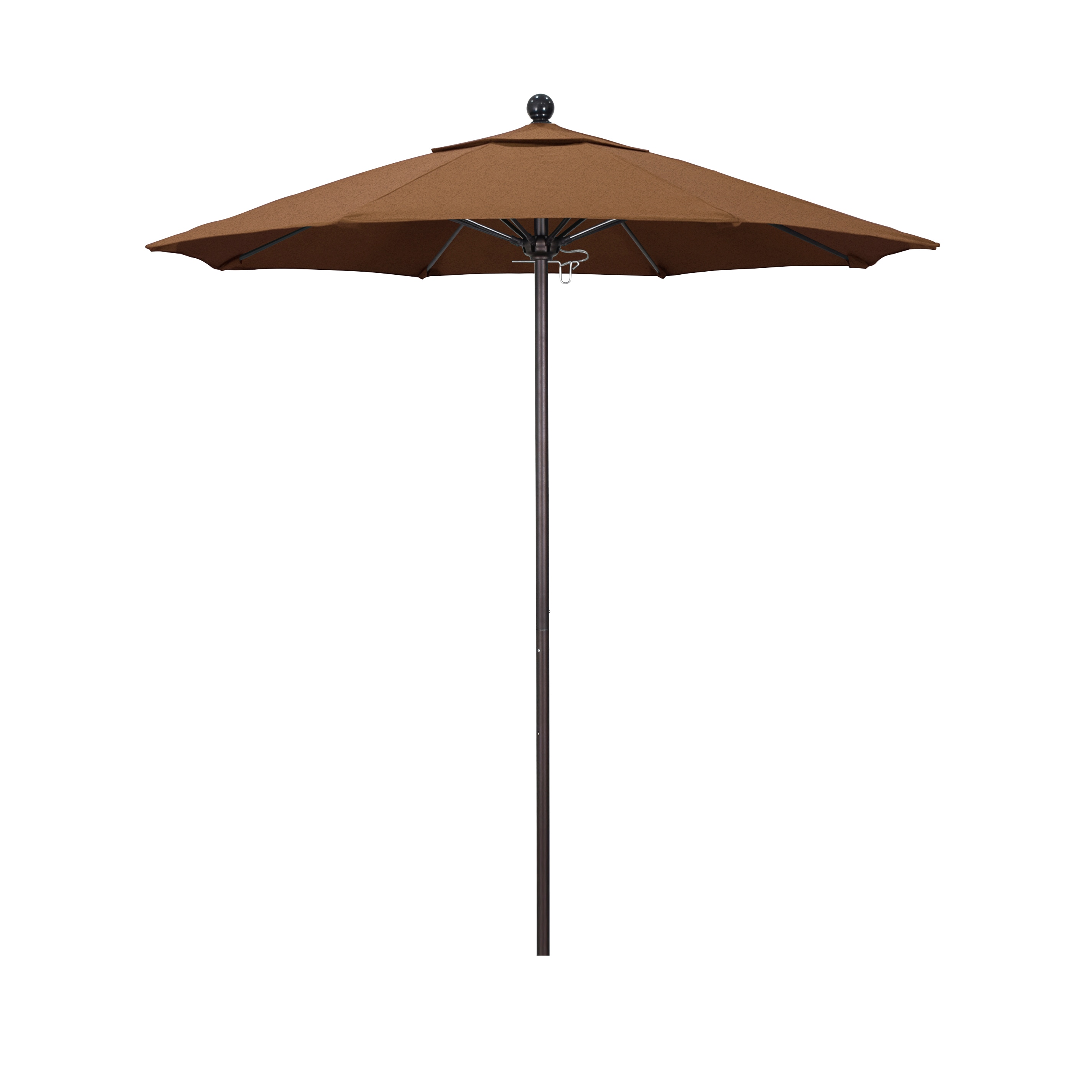 California Umbrella ALTO758117-5488 7.5-ft Aluminum Brown No-tilt Market Patio Umbrella