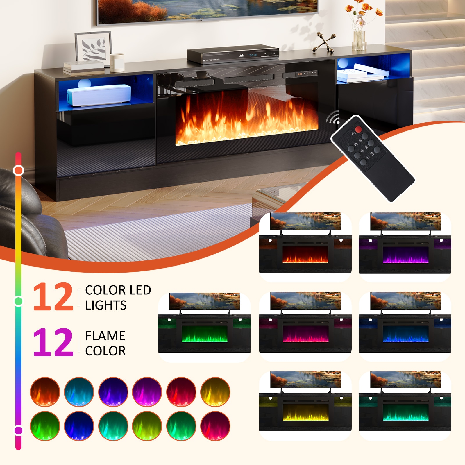 Bapipro TE12A70B Electric-Fireplaces - View #6