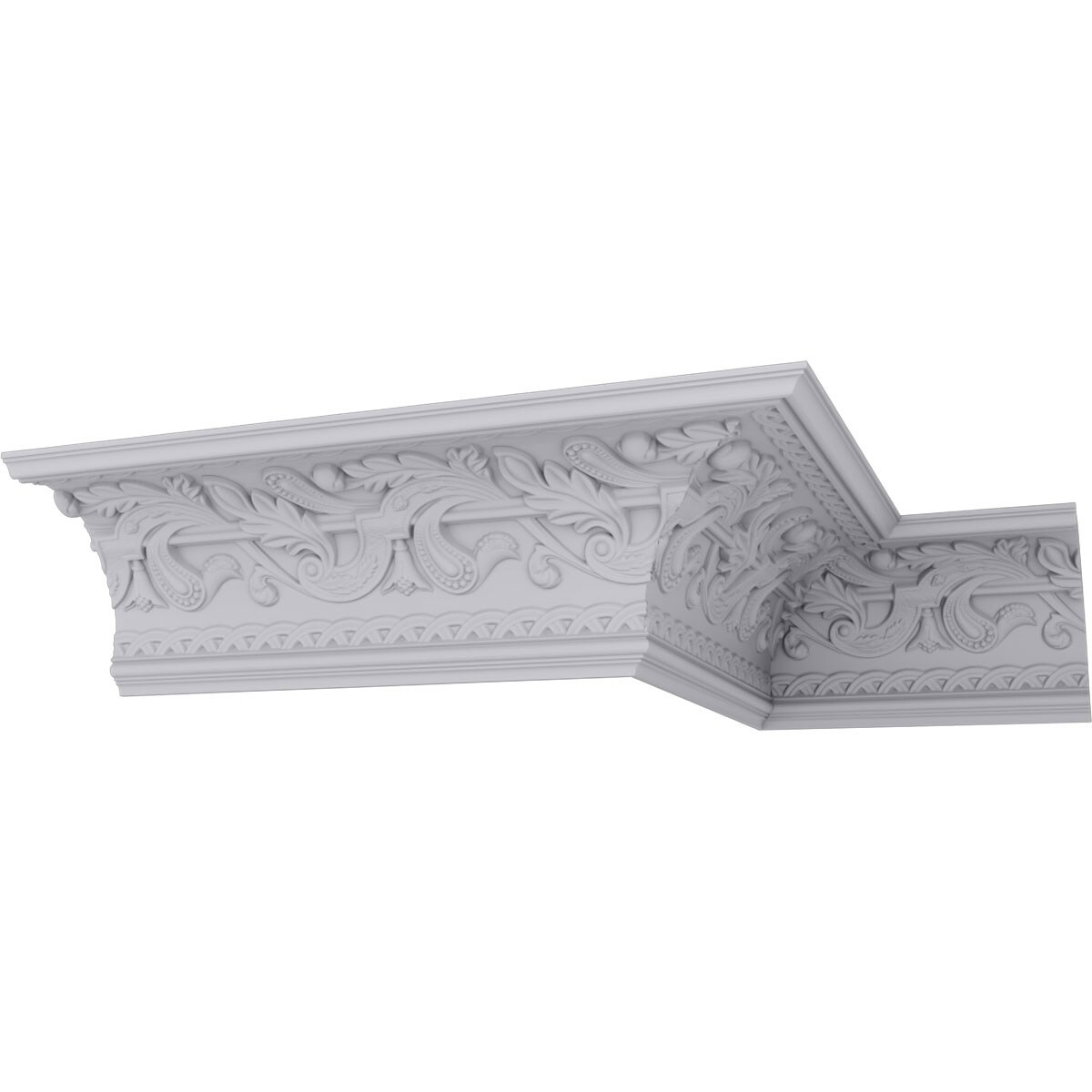 Ekena Millwork MLD11X11X15KN-CASE-8 11-1/8-in T x 11-1/8-in W x 7-ft 10-1/2-in L Primed Urethane Crown Moulding 8 -Pack