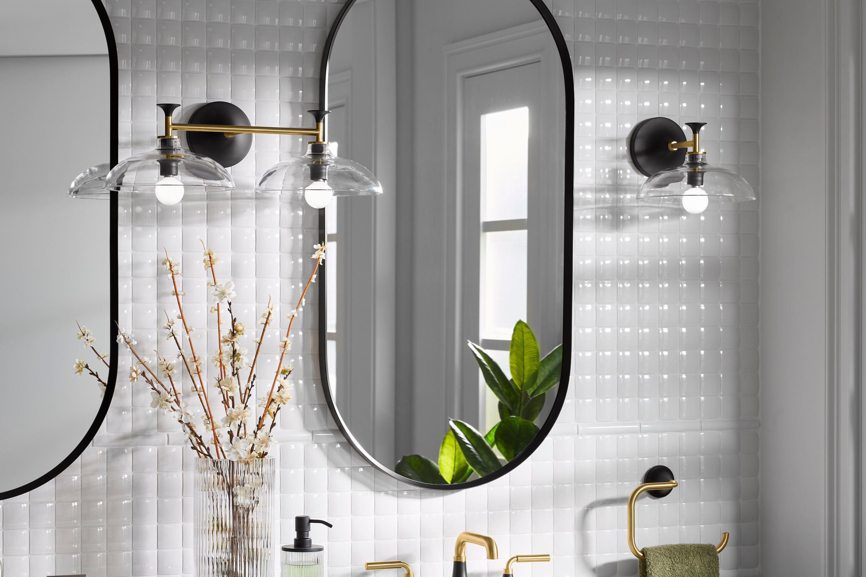 KOHLER Tone 20 13 In W 2 Light Brushed Gold Modern Contemporary Wall   48361858 