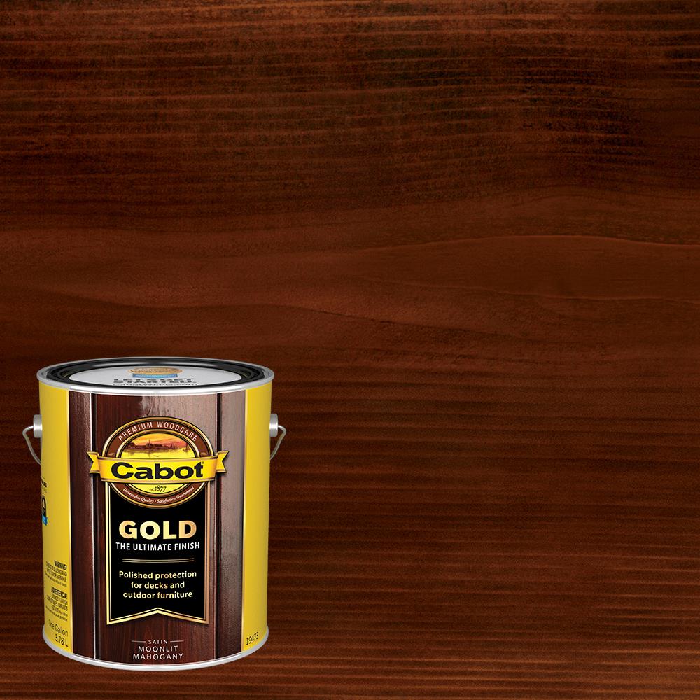 Cabot 140.0019473.007 Gold Pre-Tinted Moonlit Mahogany Transparent Exterior Wood Stain and Sealer in One ( 1-gallon )