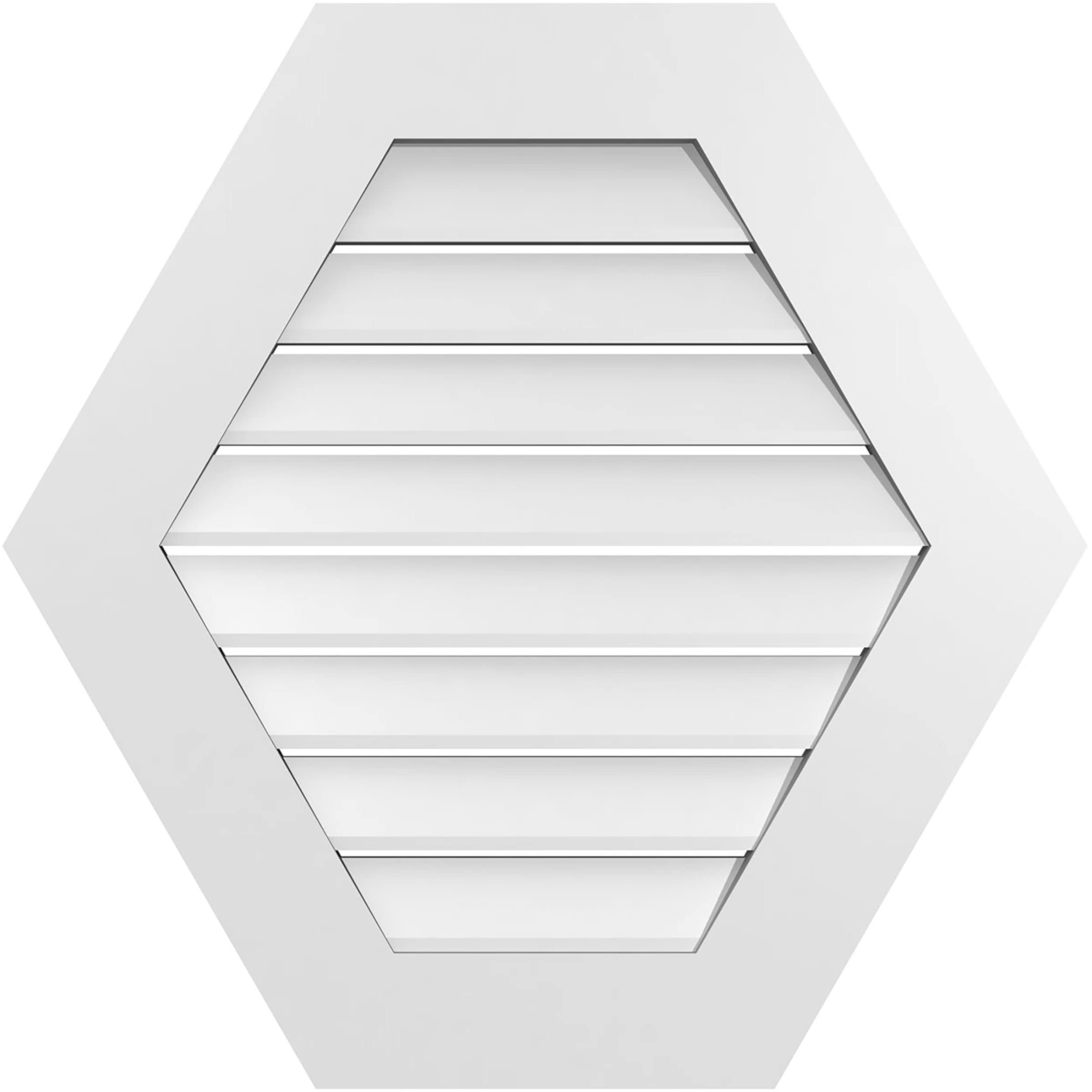 Ekena Millwork GVPHP28X2801SF 28-Inches x 28-Inches Off-white Peaked PVC Gable Louver Vent
