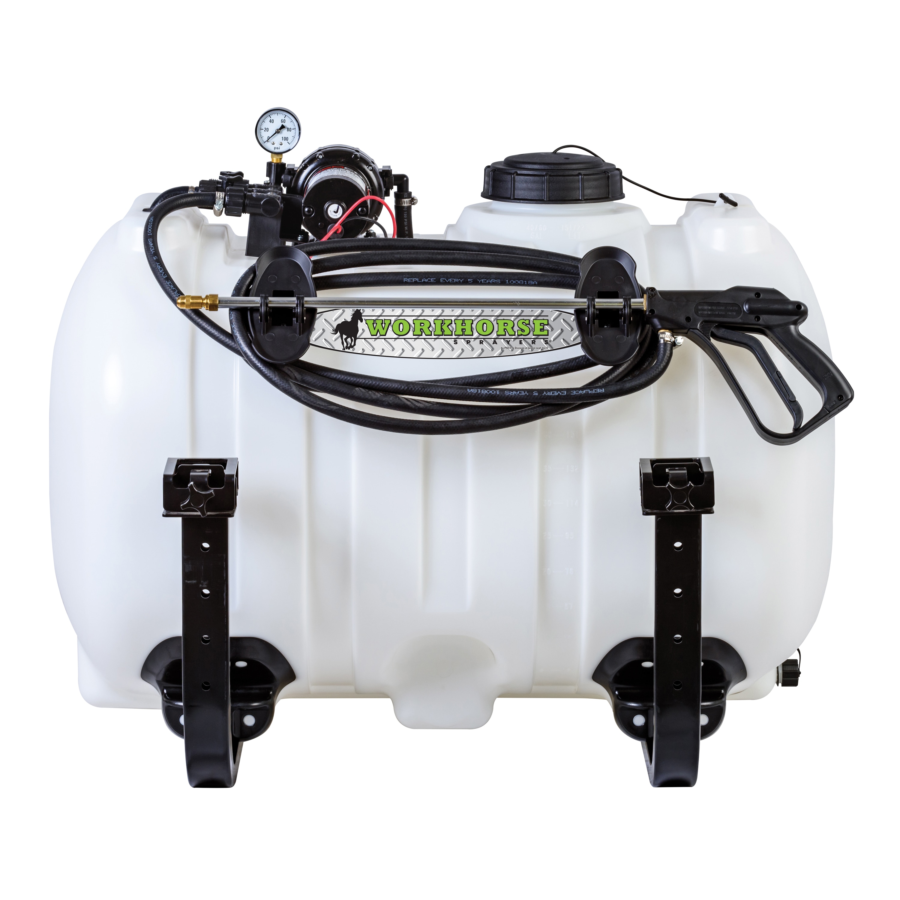 Workhorse Sprayers UTV65 60-Gallon 12-volt Rubber Hose Tank Sprayer with Adjustable Spray