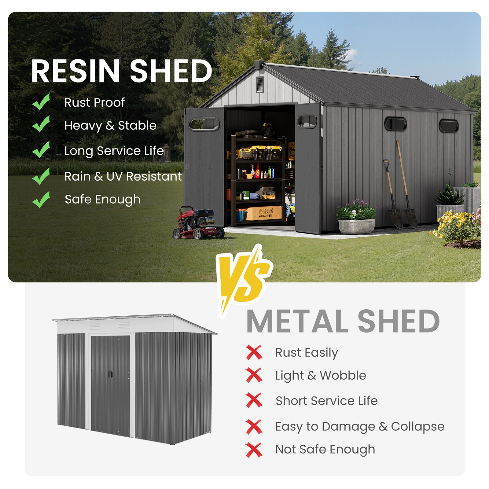 Crestlive Products CL-SF012LGY-8 Vinyl-Resin-Storage-Buildings - View #6