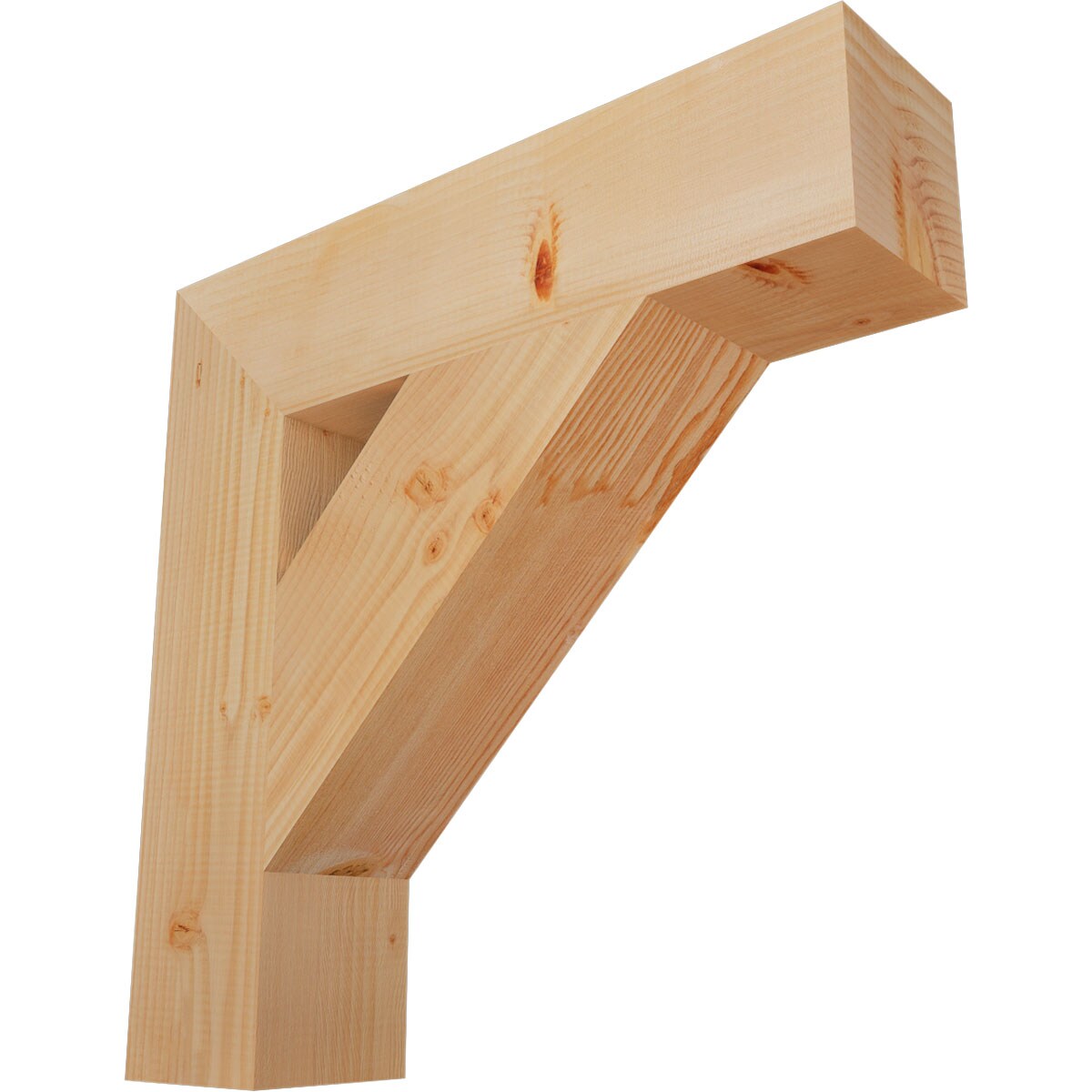 Ekena Millwork BKT06X26X26TRA05SDF Traditional block smooth 5-1/2-in x 26-in x 26-in Douglas fir Brown Wood Standard bracket