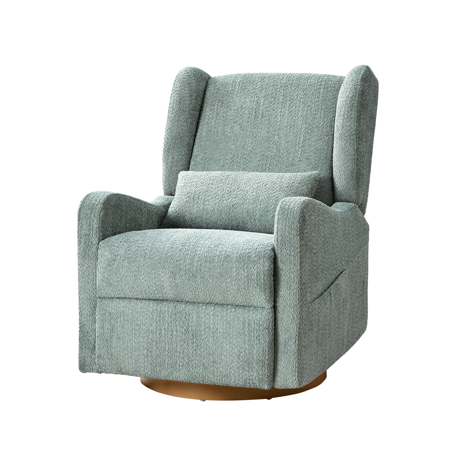 14 Karat Home Pietro SAGE Chenille Upholstered Powered Reclining Swivel rocker Recliner