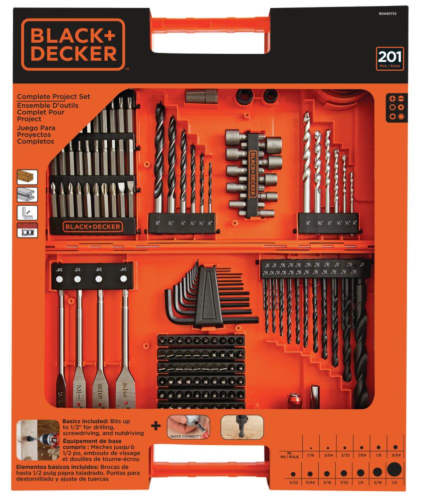 Black + Decker 109 Pc. Combination Drill And Screwdriver Set, Drill Bits  Sets, Patio, Garden & Garage