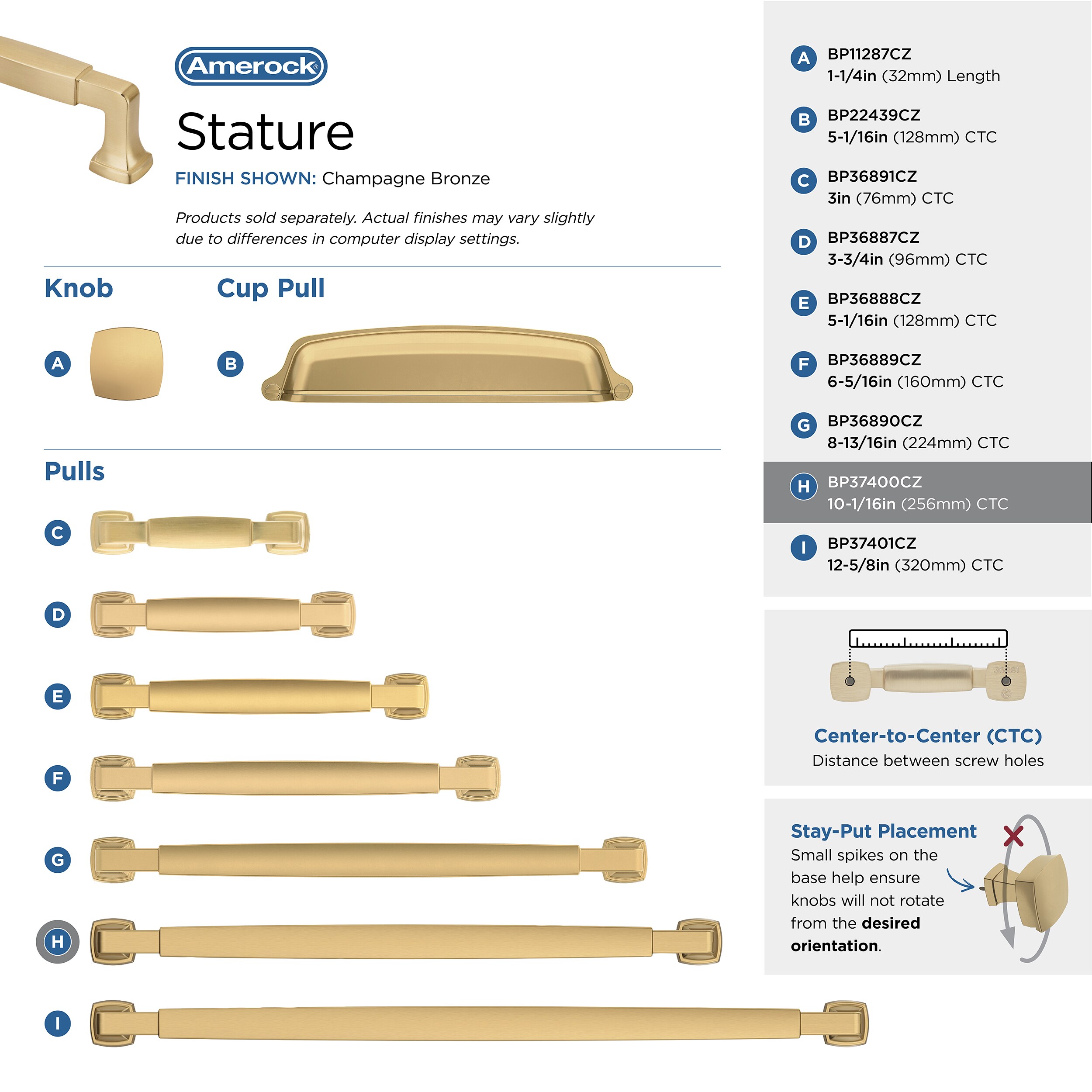 Amerock BP37400CZ Cabinet-Pulls - View #6