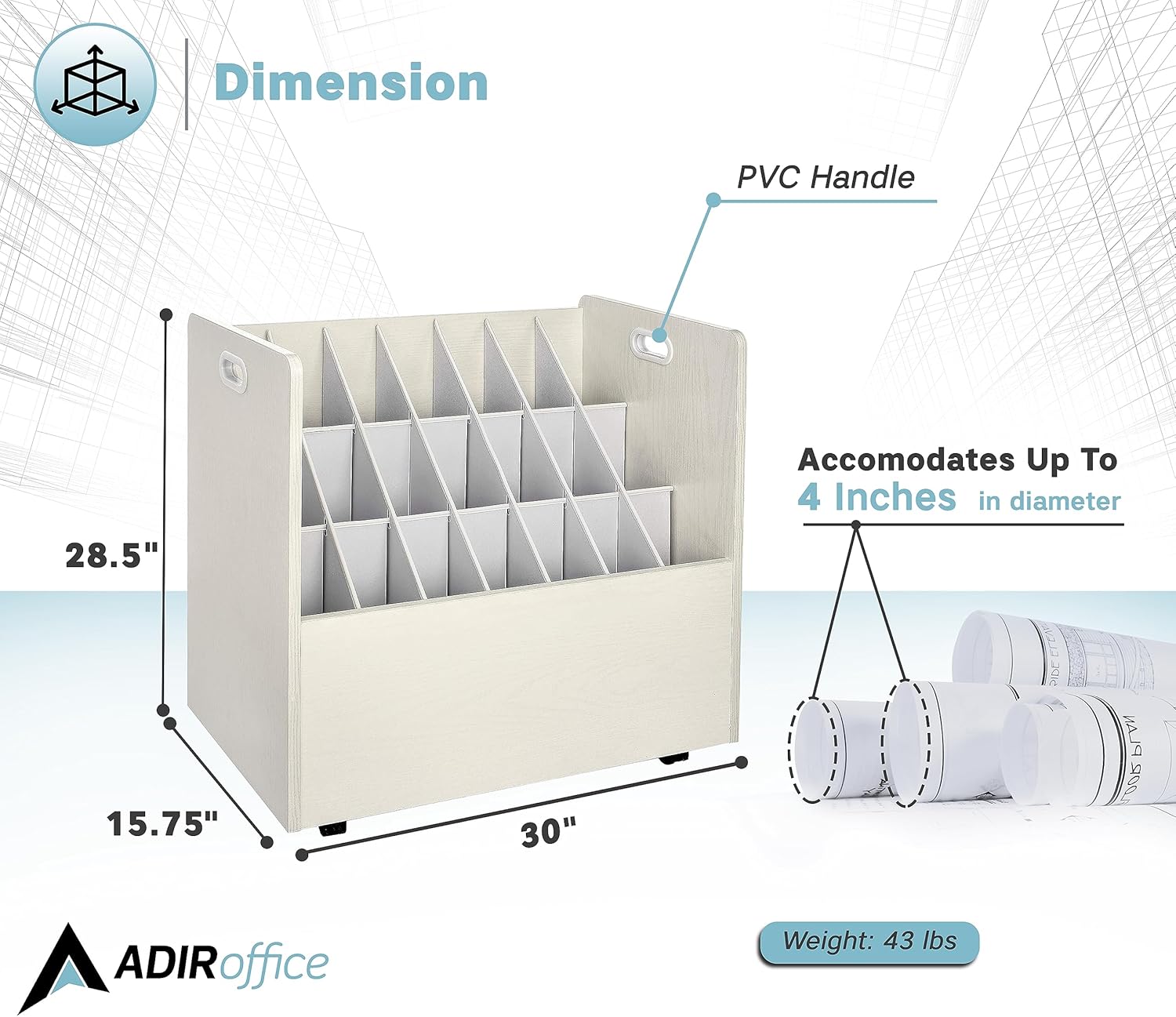 AdirOffice WHI625 Office-Accessories - View #9