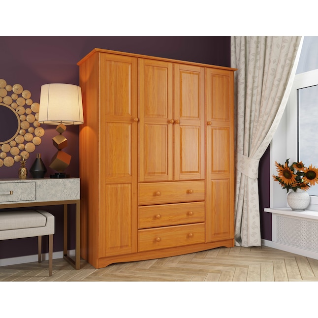 Palace Imports Honey Pine Armoire In, Solid Wood 6 Drawer Double Dresser By Palace Imports