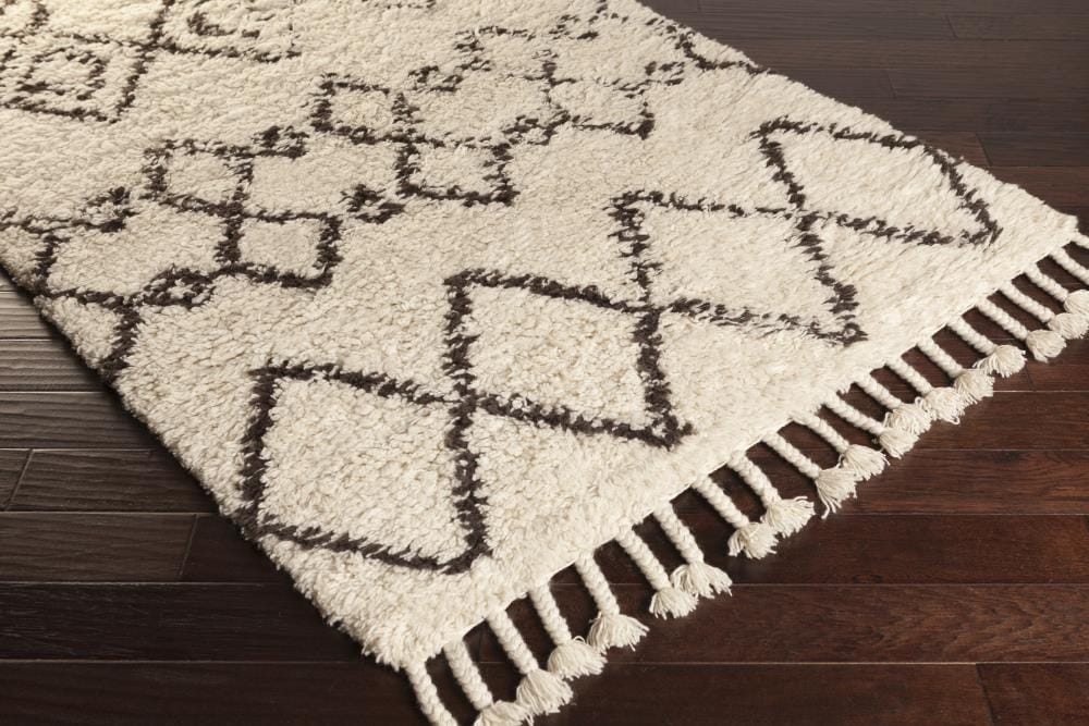 Surya Sherpa 2 X 8 Wool Cream Indoor Trellis Global Runner Rug at Lowes.com