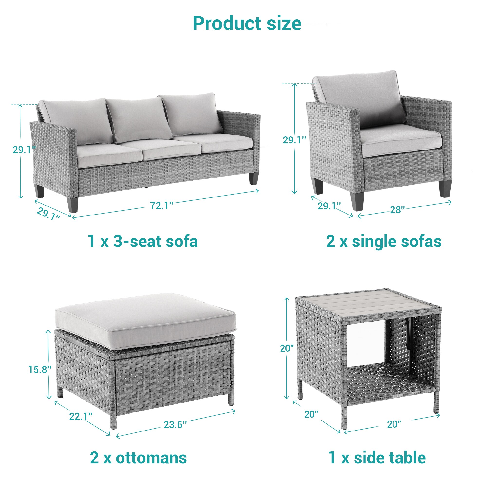 Sonkuki SD-AB-HLY-95T13 Patio-Conversation-Sets - View #2