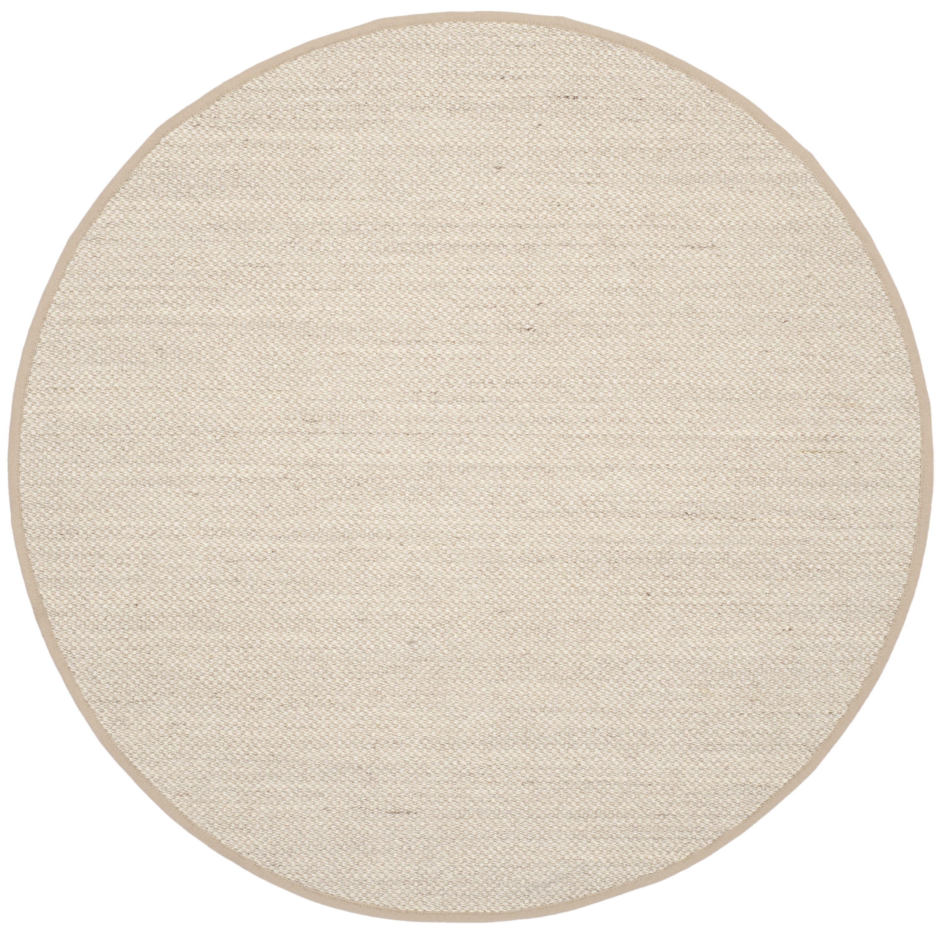 Safavieh NF143B-6R Natural Fiber Pines 6 x 6 (ft) Loomed Sisal Marble/Linen Round Indoor Solid Coastal Area rug