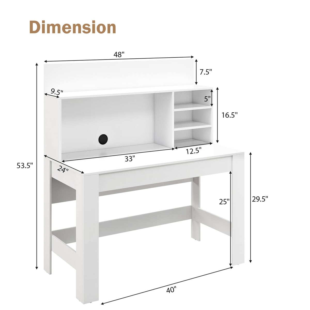 Costway CB10475WH desks - View #5