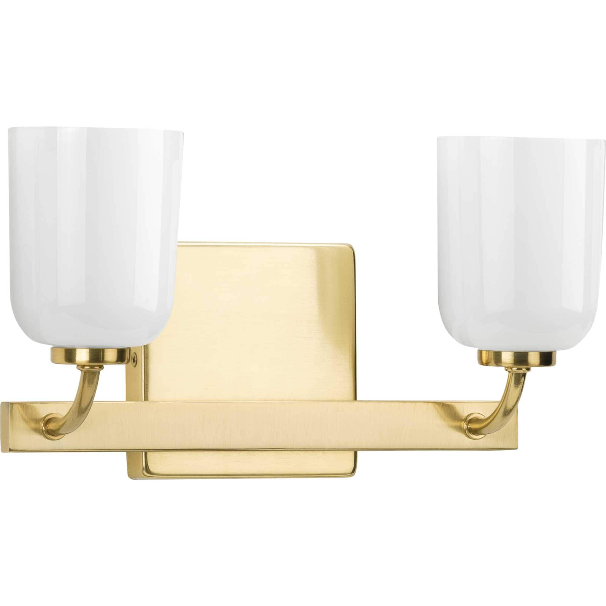 Progress Lighting P300281-012 Moore 12.5-in 2 -Light Satin Brass Modern/contemporary Vanity light