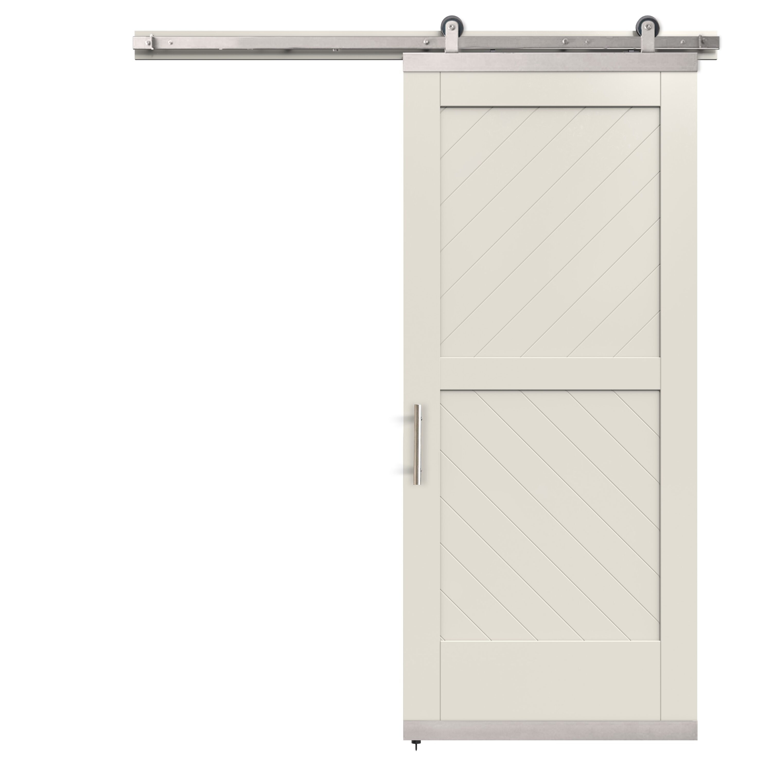 JELD-WEN LOWOLJW248200031 36-in x 80-in Primed Primed K-frame MDF Solid core Single Barn Door (Hardware Included)