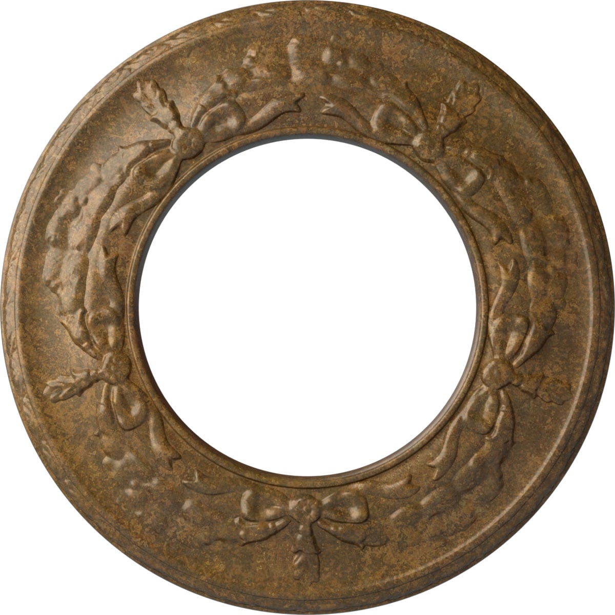 Ekena Millwork CM13SARZS Salem 13.25-in W x 13.25-in L Painted Rubbed Bronze Polyurethane Whole Ceiling Medallion