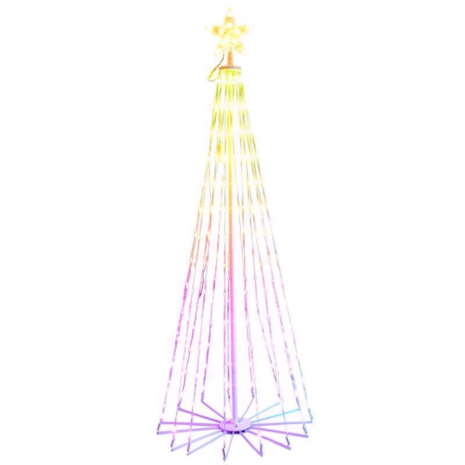 Writing Frame Tree Celebrations LED Multi Straight Frame Dancing Tree 5 ft. Yard Decor in ...