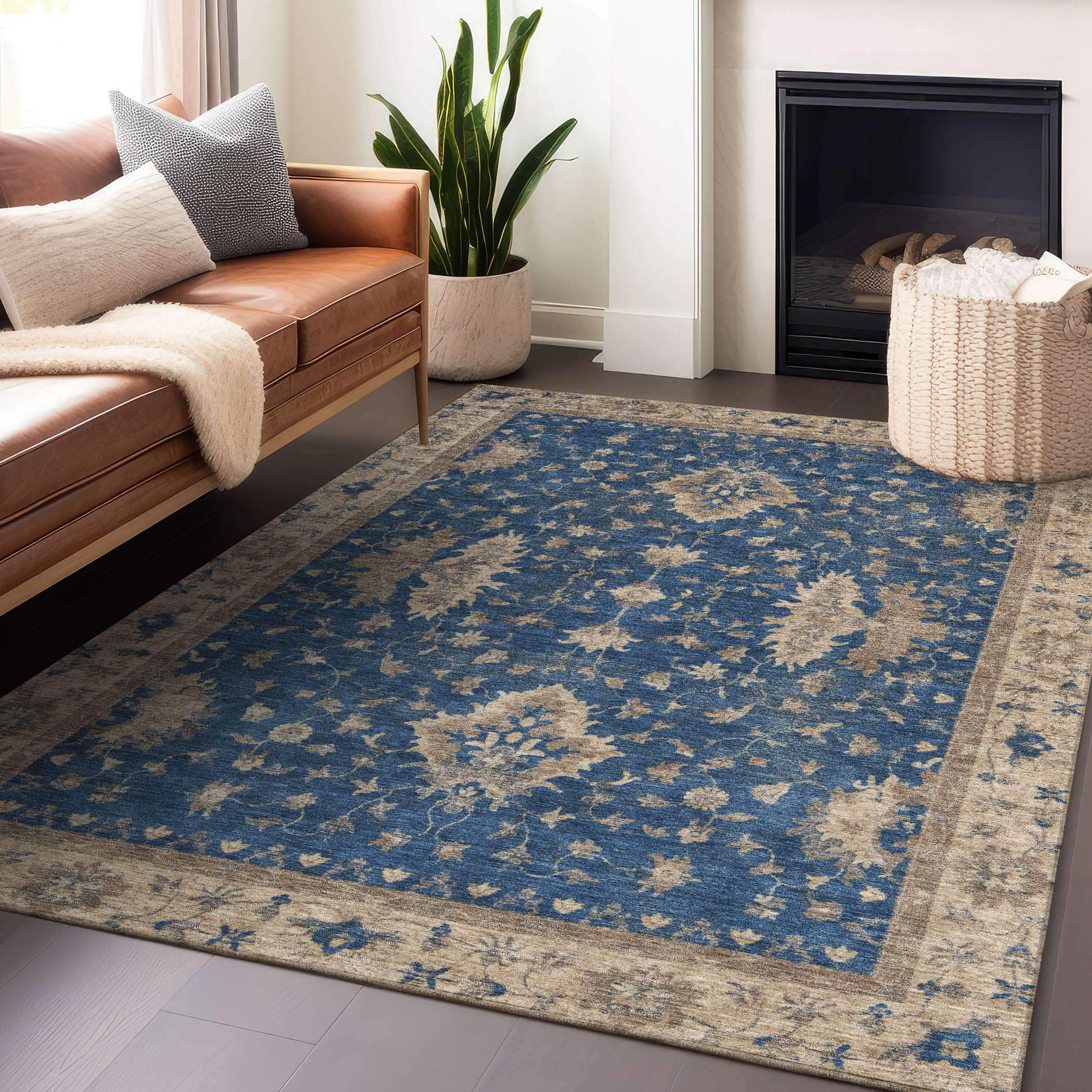 Addison Rugs ACN1739NA8X10 Chantille ACN1739NA 8 x 10 (ft) Loomed Navy Rectangular Indoor/Outdoor Machine washable Pet Friendly Area rug