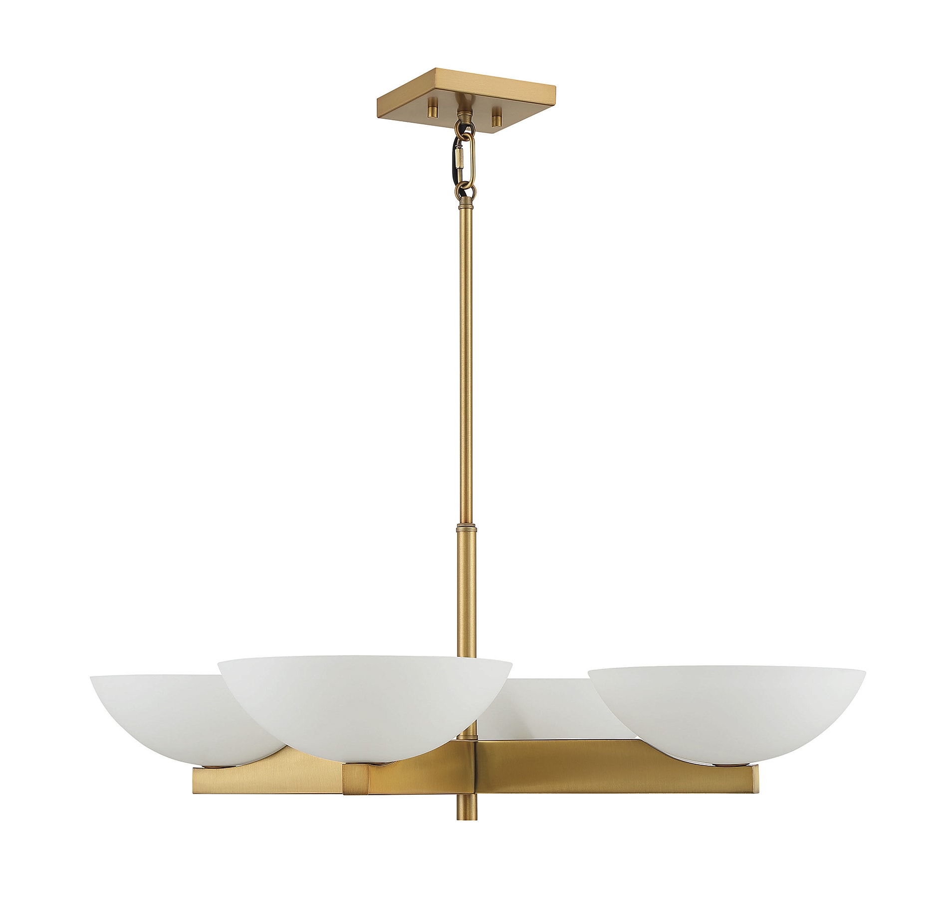 Mid-Century Modern Art Deco Inspired Warm Brass Chandelier