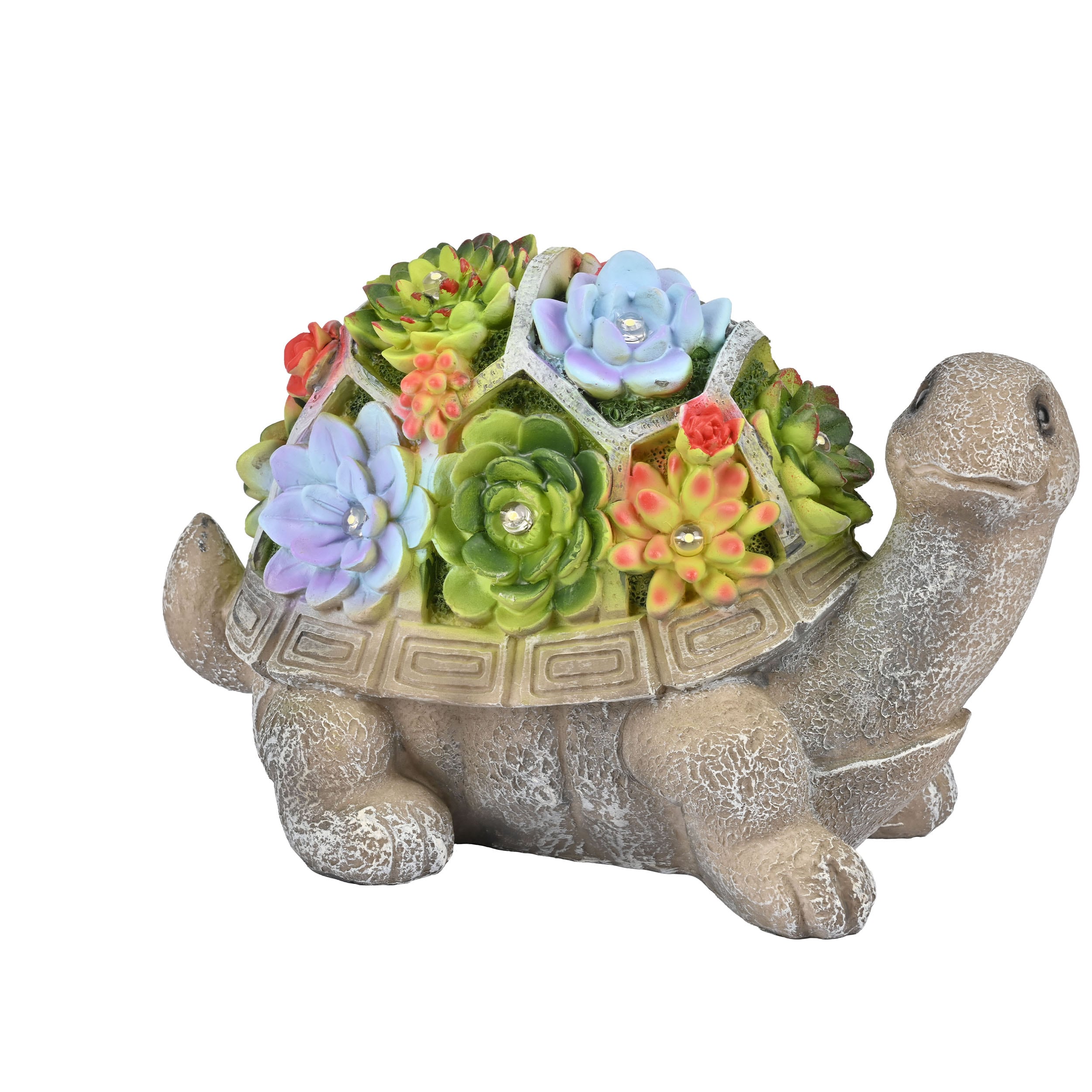 Home Garden Decor Turtle Outdoor With FLower Art Multi Color Big Size Used 