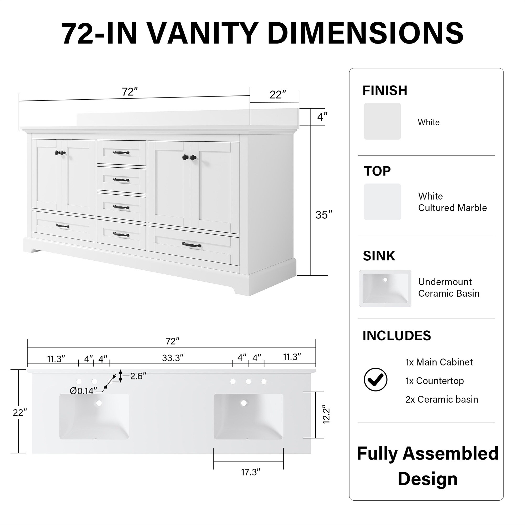 Poinic JVD72-WT-MB  - View #3