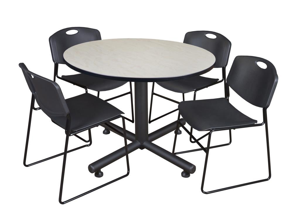 Regency TKB48RNDPL44BK Breakroom Off-White 4-Person Training Table (48-in W x 29-in H)