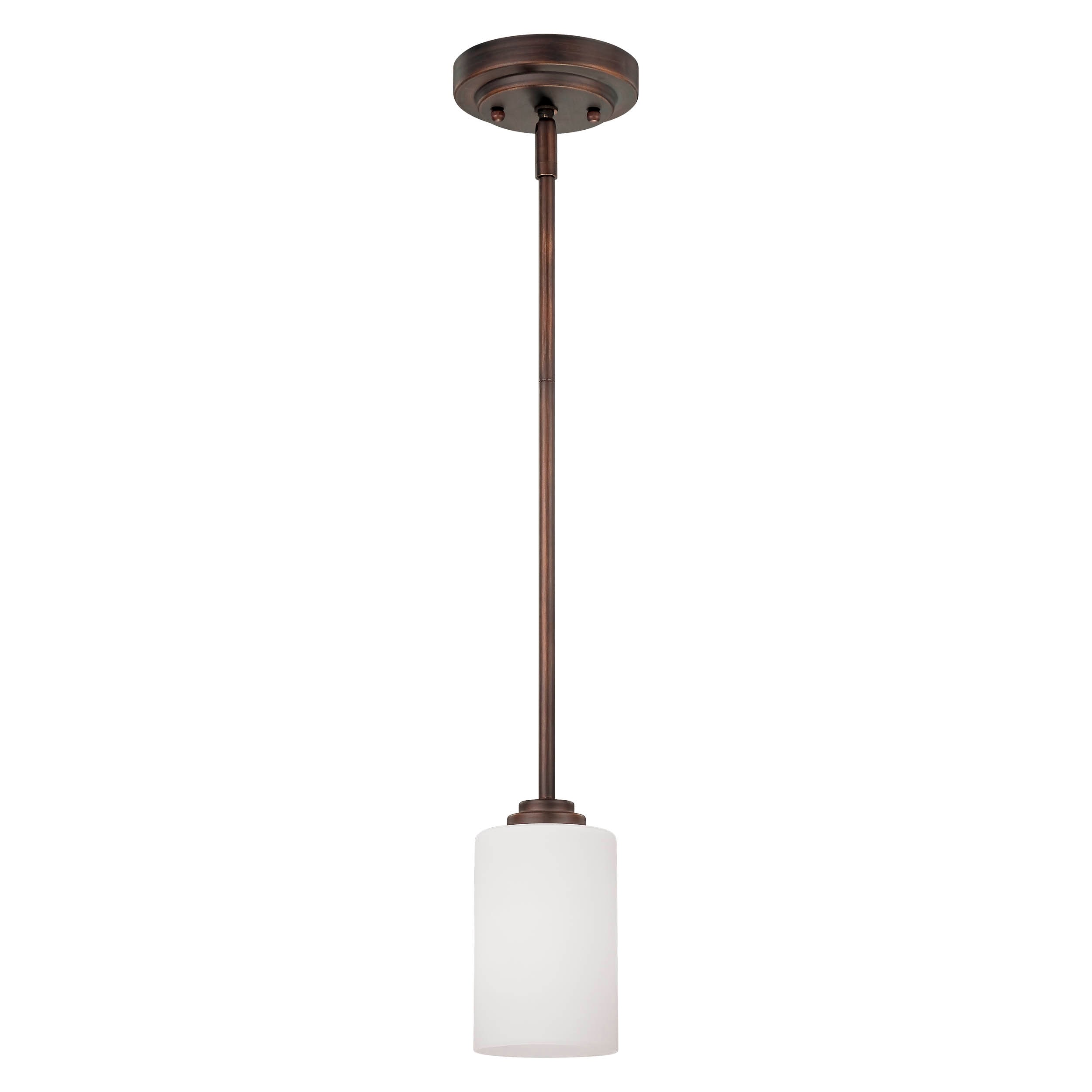 Bristo Rubbed Bronze Mini Pendant with Glass Shade