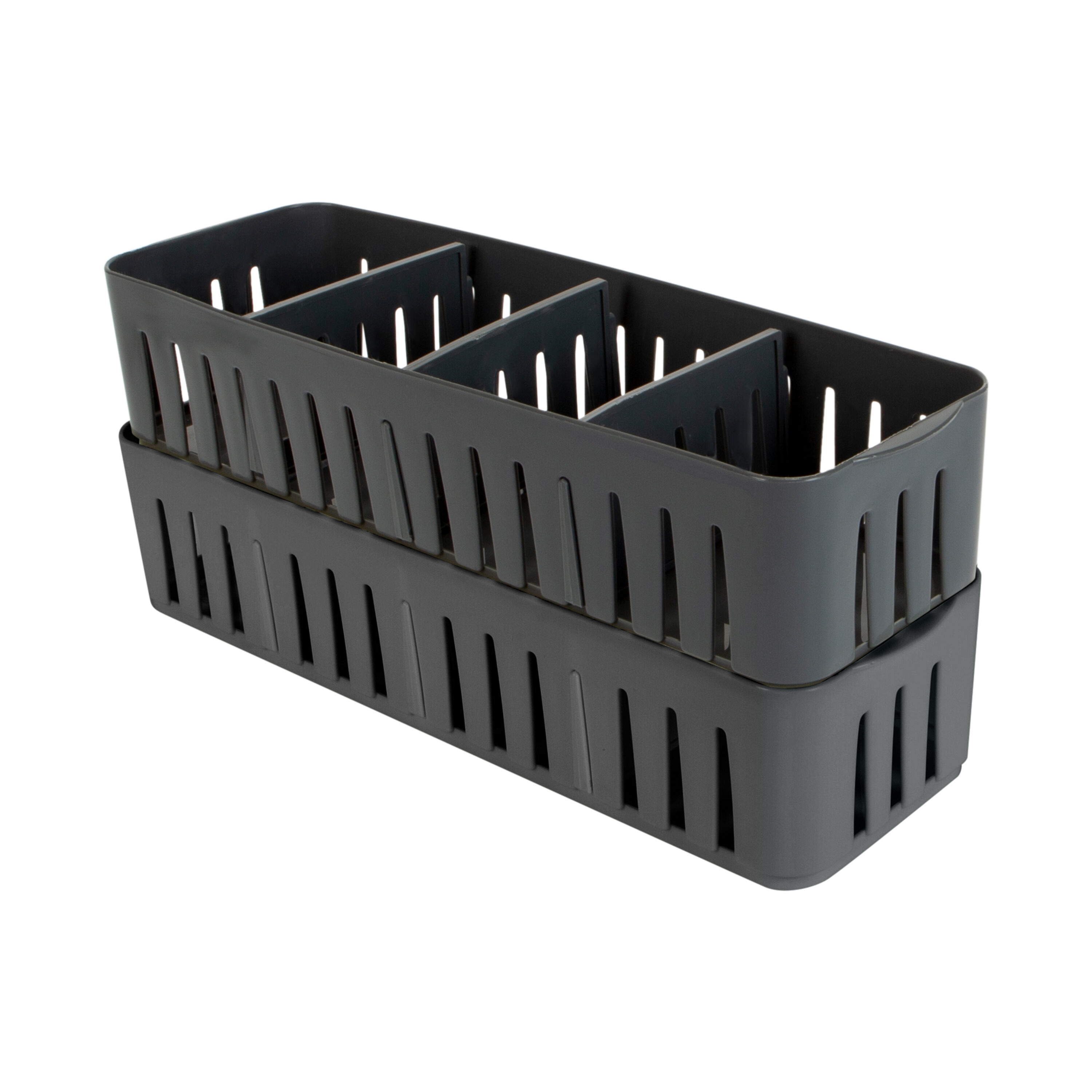 Simplify 12.52-in x 4.06-in Gray Plastic Stackable Drawer Divider in the  Drawer Organizers department at