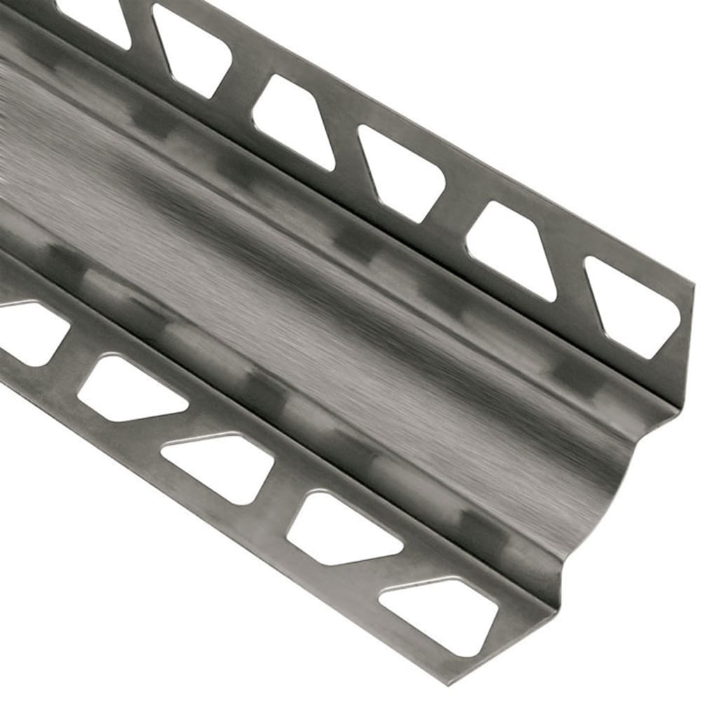 Schluter Systems EBHKU9/O9 Dilex-EHK 0.344-in W x 98.5-in L Brushed stainless steel Steel Cove base Tile Edge Trim