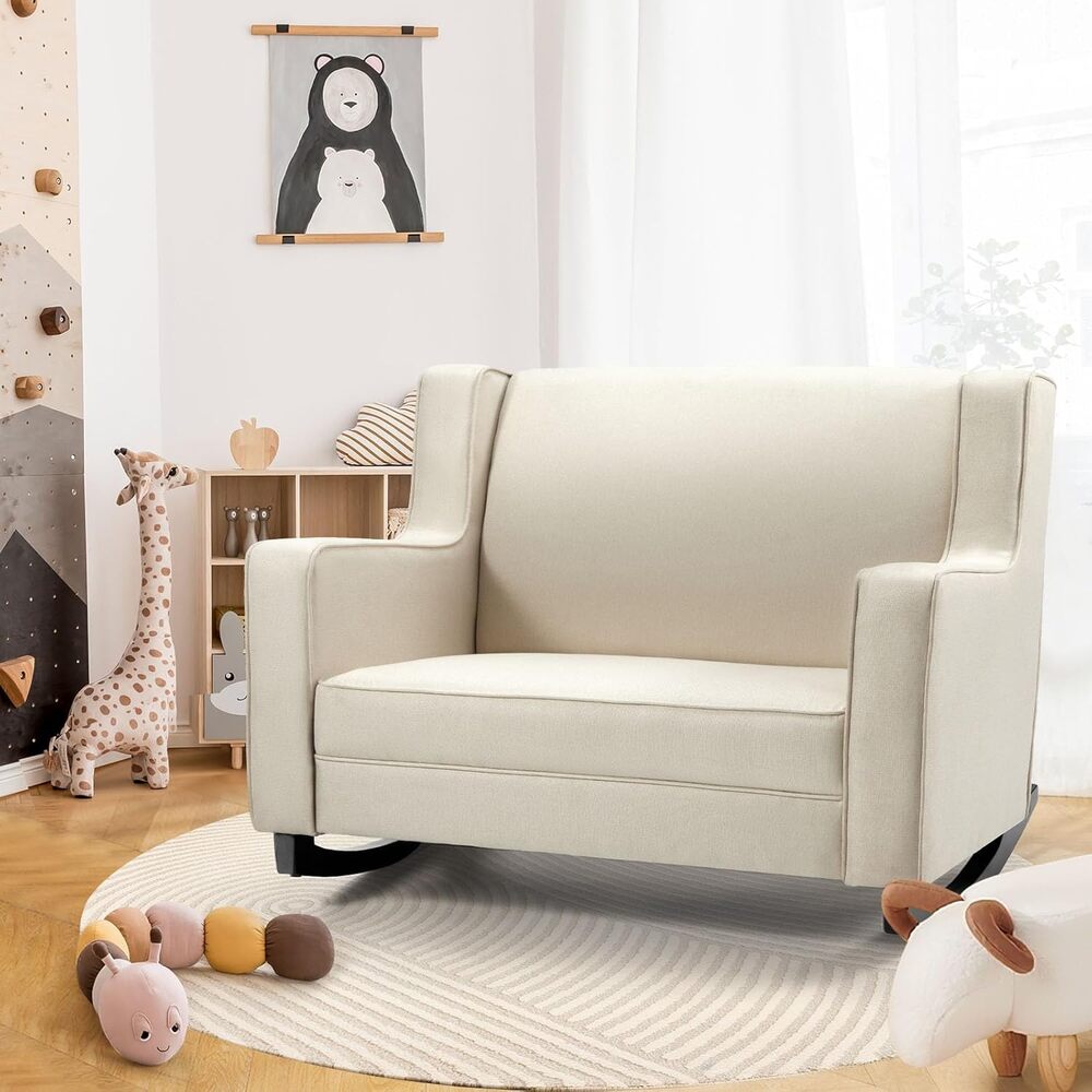 AECOJOY 10203400CR-LS01 2 Modern Cream Wingback Chair
