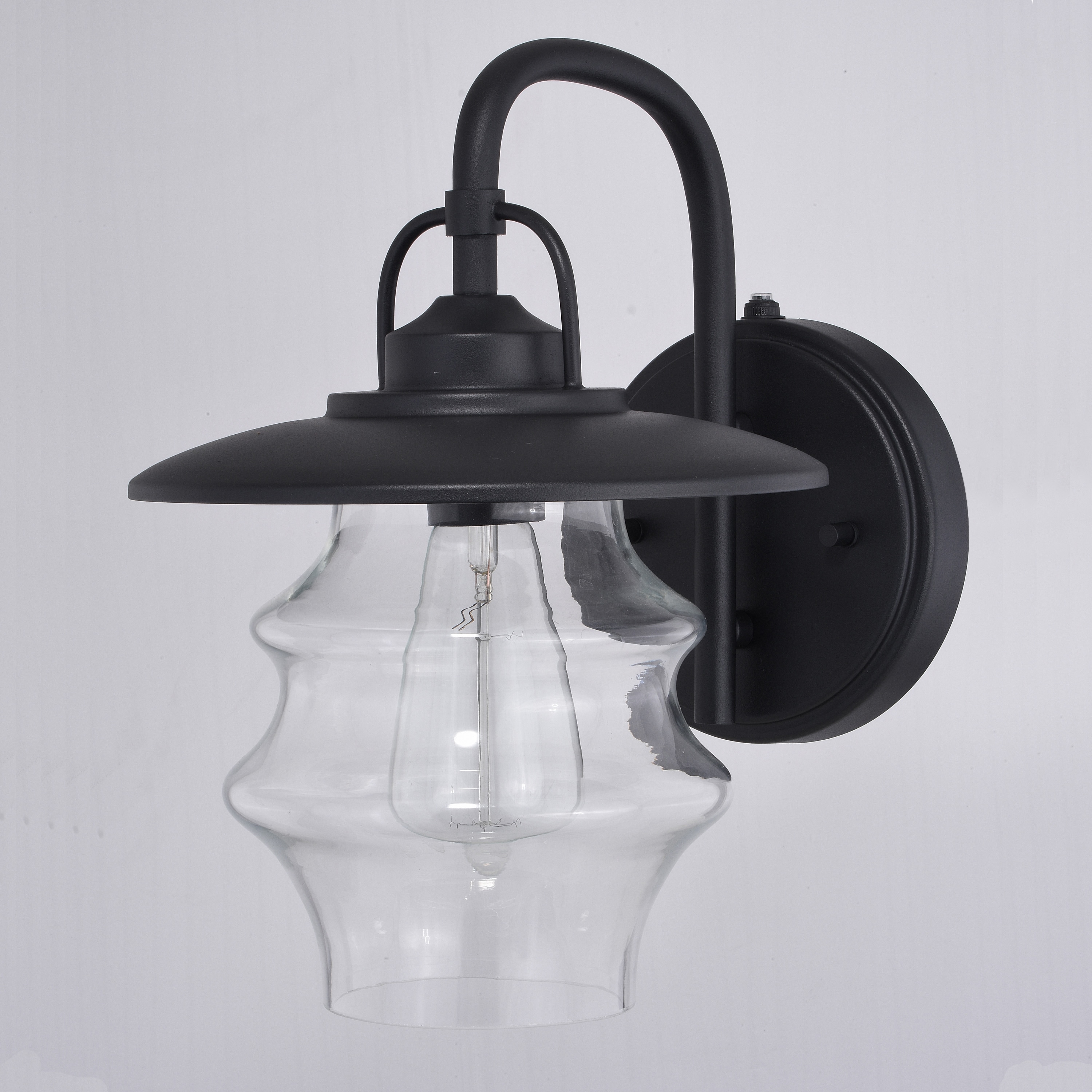 Glenn Vintage Coastal Charm Textured Black Outdoor Lantern