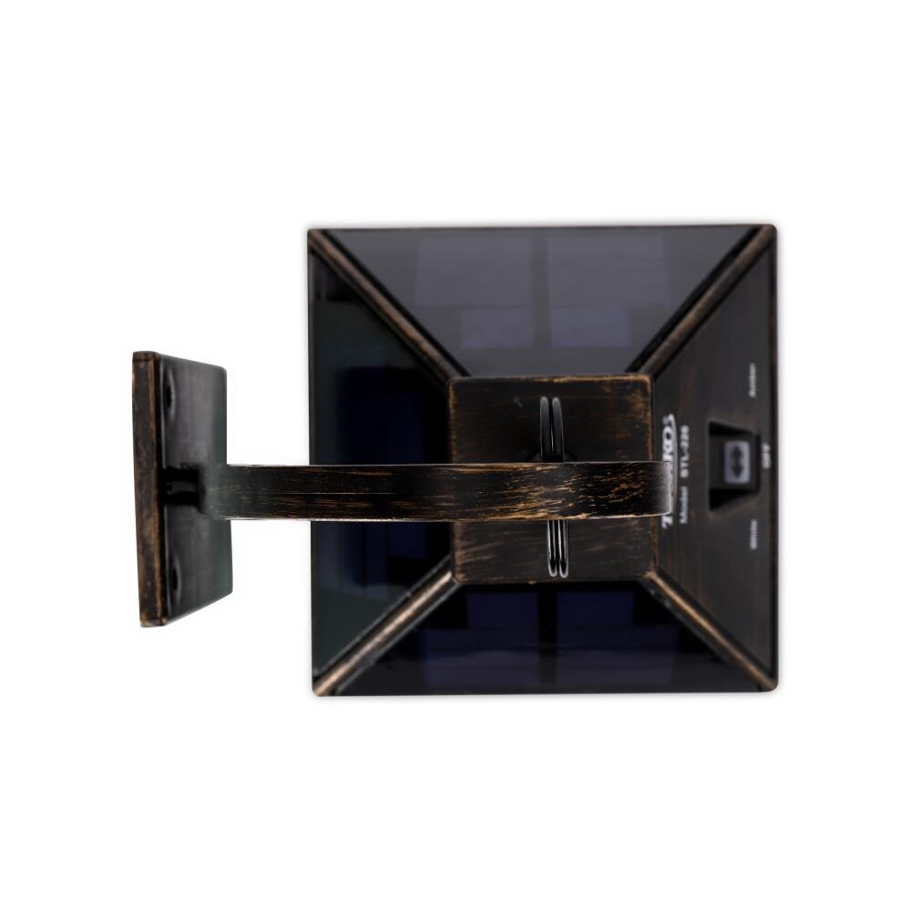 Black Solar LED Hanging Lantern with Wall Bracket