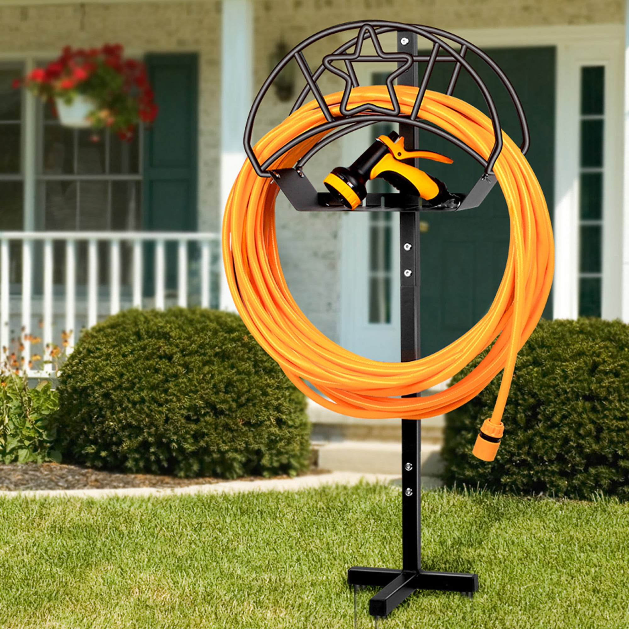 Walensee Steel Freestanding Garden Hose Reel Stand, Holds up to 125 ft of  5/8-in Hose, Weather-Resistant, Easy Assembly in the Garden Hose Reels  department at