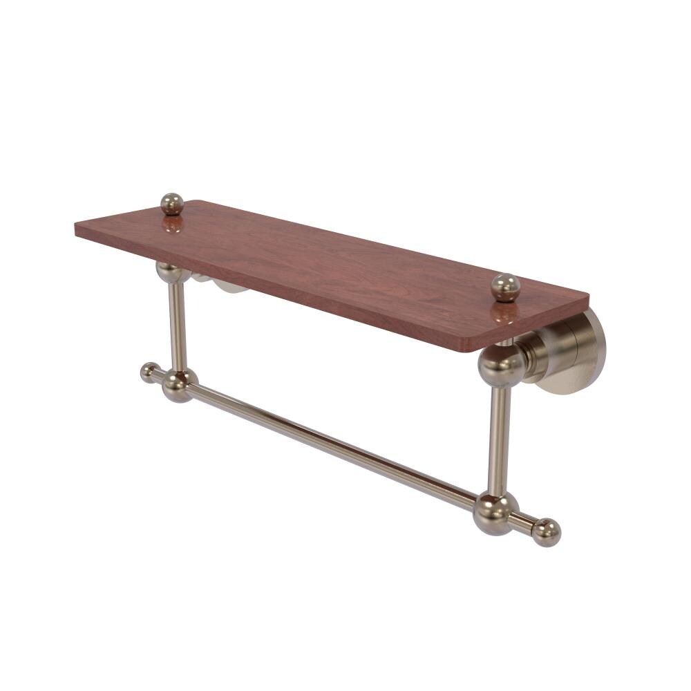 Allied Brass AP-1TB-16-IRW-PEW Astor Place Antique Pewter 1-Tier Wall Mount Bathroom Shelf (16-in X 5-in)