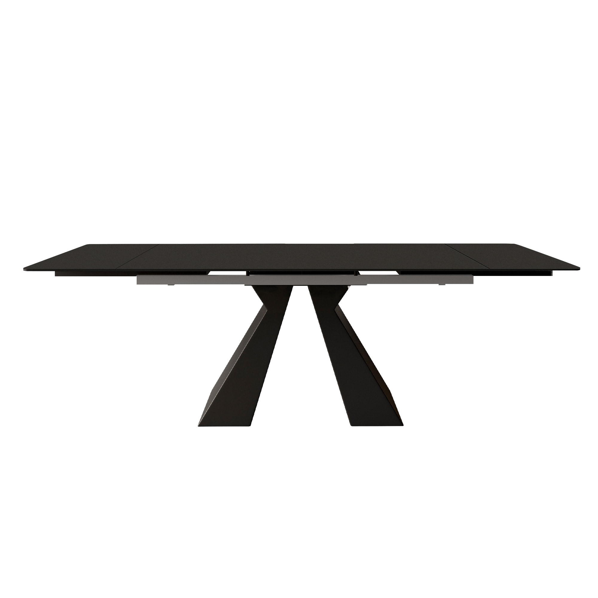 Oizaye DB-ORX-DT-2303DG Grey Contemporary/Modern Extending Dining Table, Faux marble with Grey Steel Pedestal Base 35.5-Inches L x 29.5-Inches H