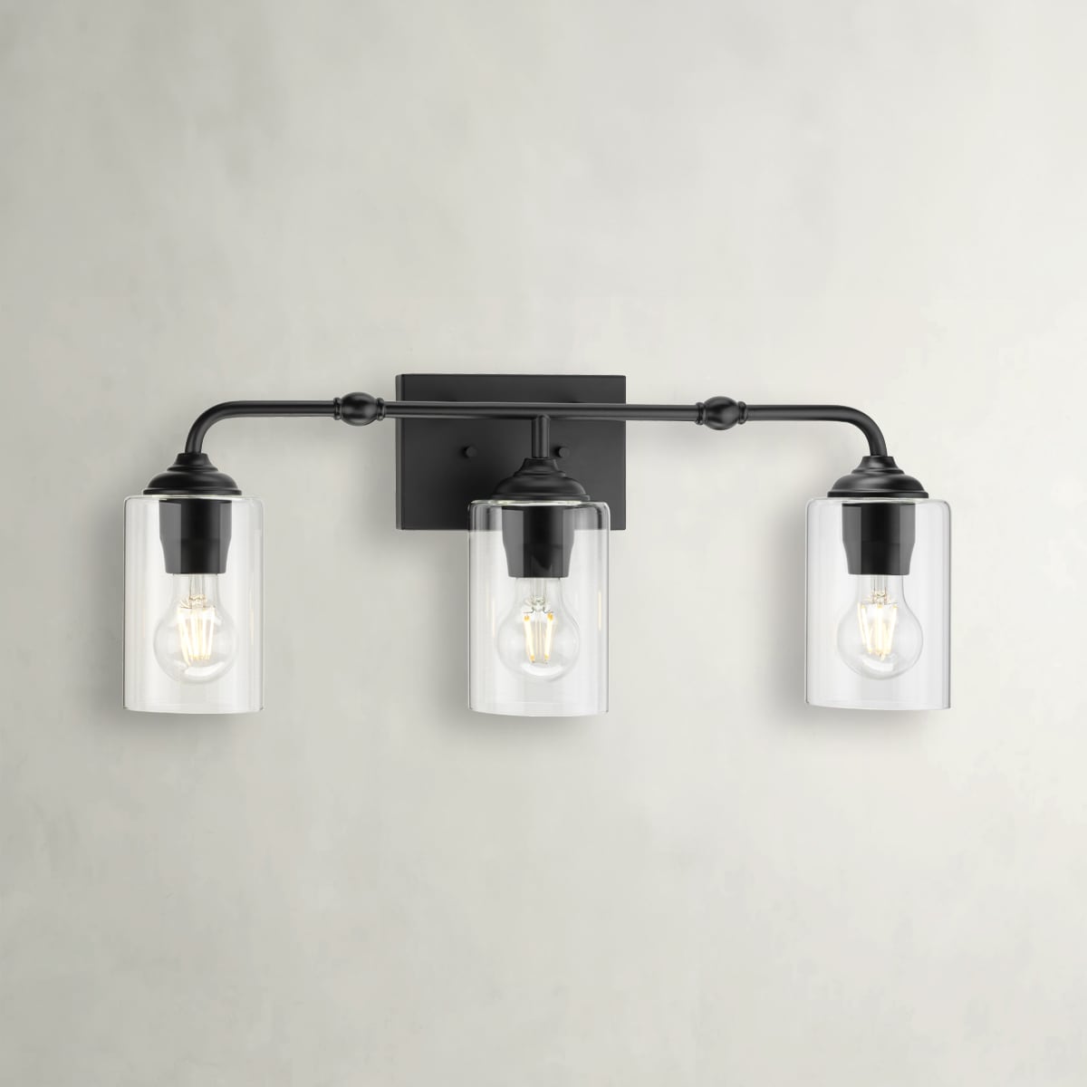 Progress Lighting A300007-31M Avec 23.5-in 3 -Light Matte Black Farmhouse Vanity light