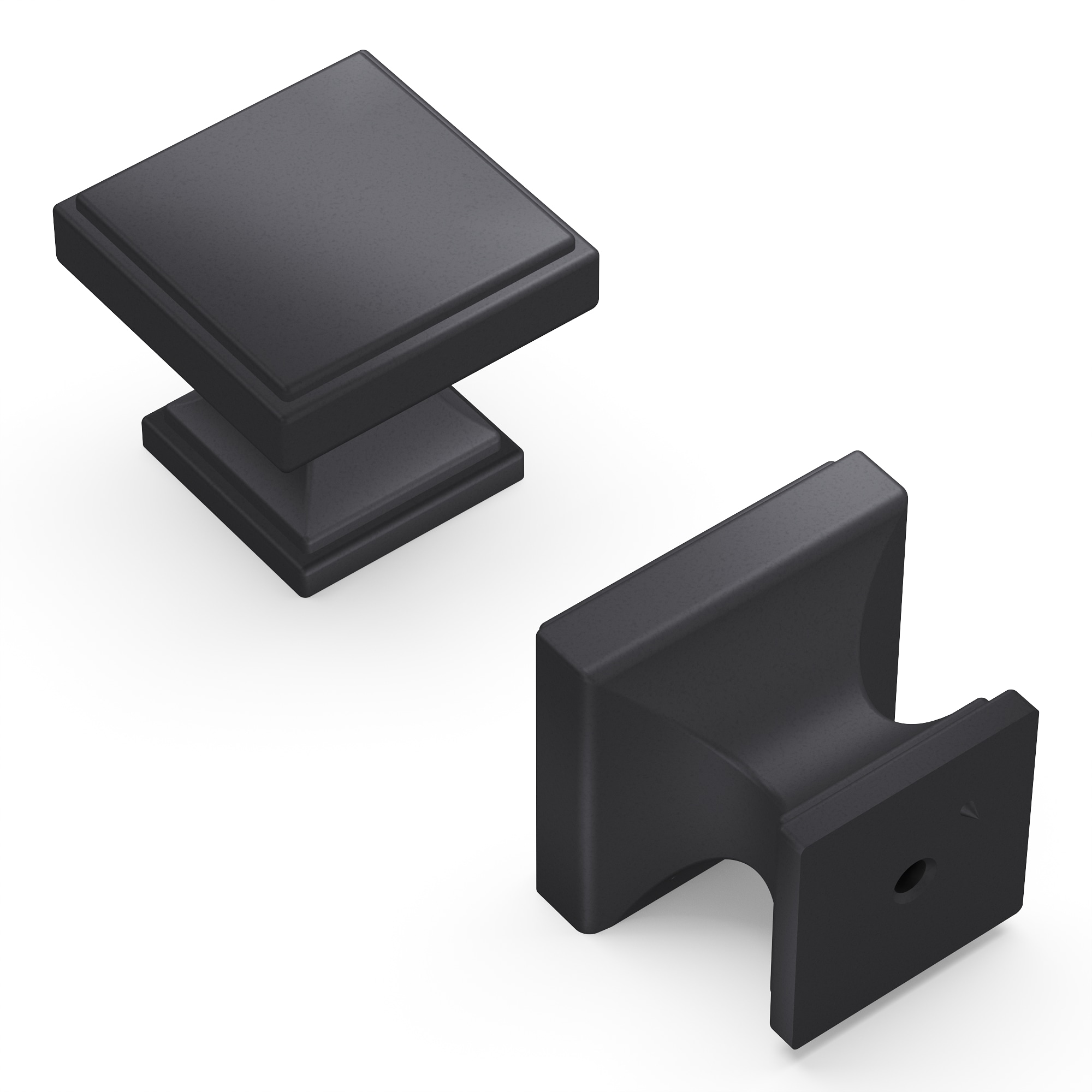 Belwith Keeler B077460-MB Brownstone Matte Black Square Transitional Cabinet Knob