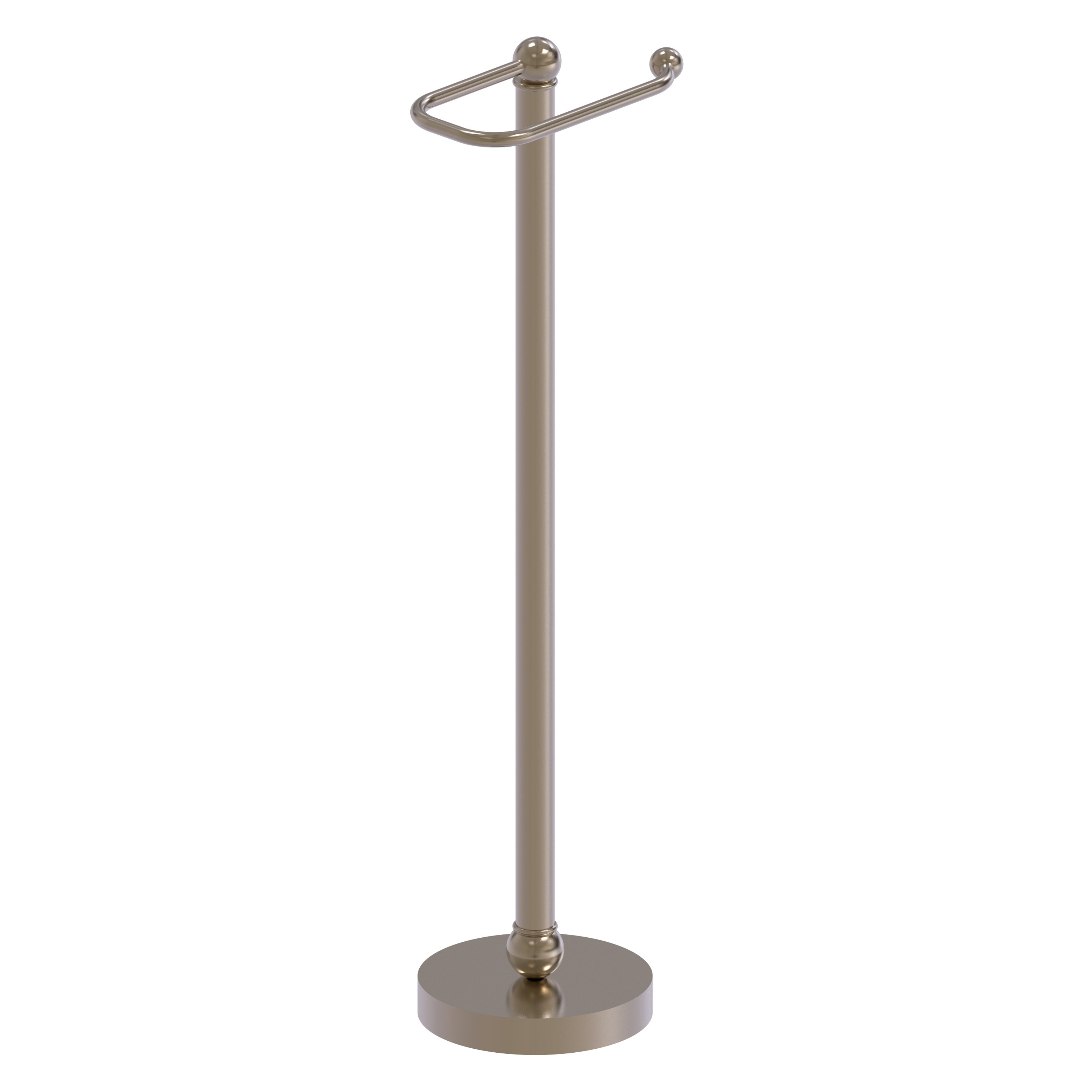 Allied Brass GL-39-PEW Antique Pewter Freestanding Single post Toilet Paper Holder 1 -Rolls with Storage