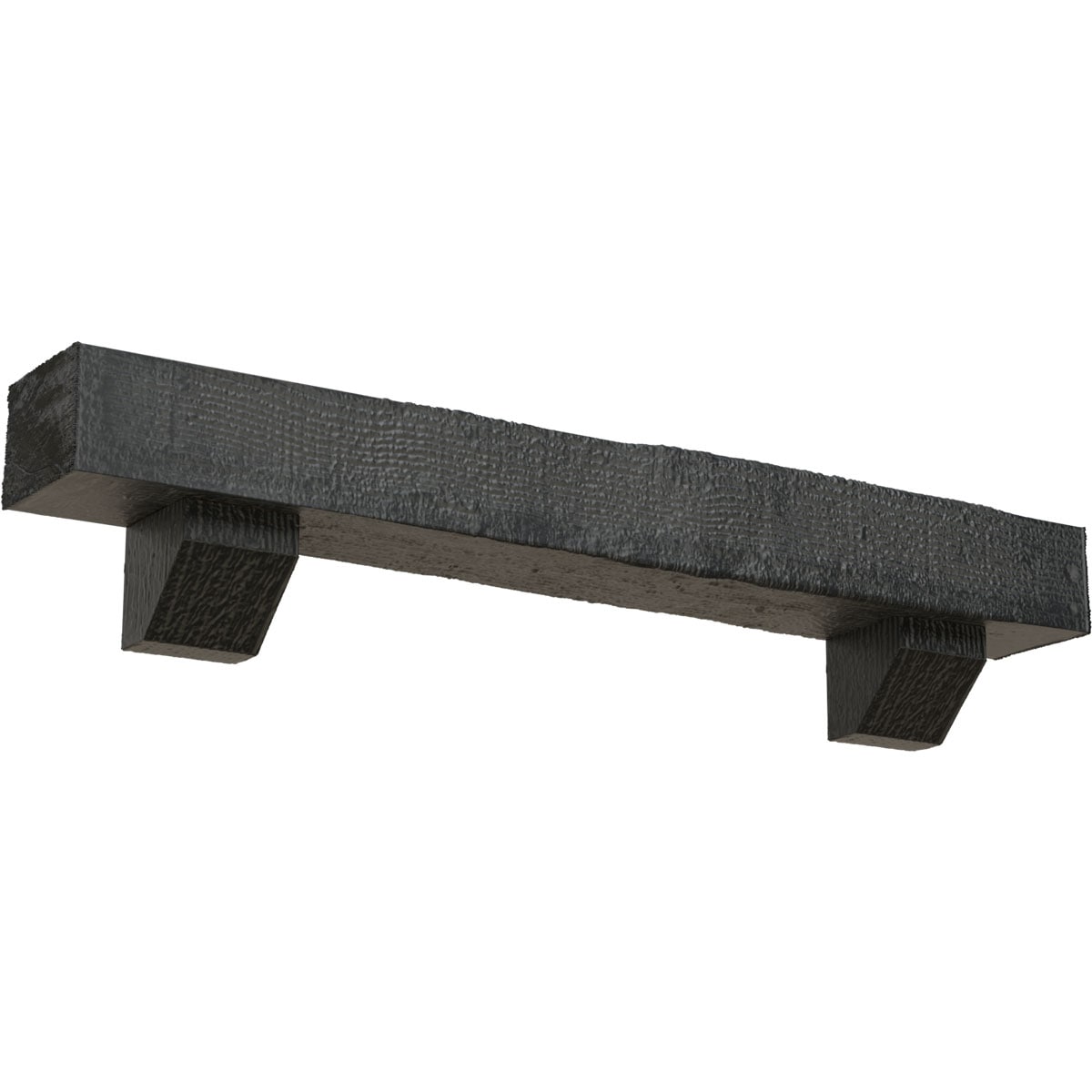 Ekena Millwork MANURS04X06X84ASES 84-in W x 4-in H x 6-in D Ash (Aged) Hollow Urethane Rustic Fireplace Mantel