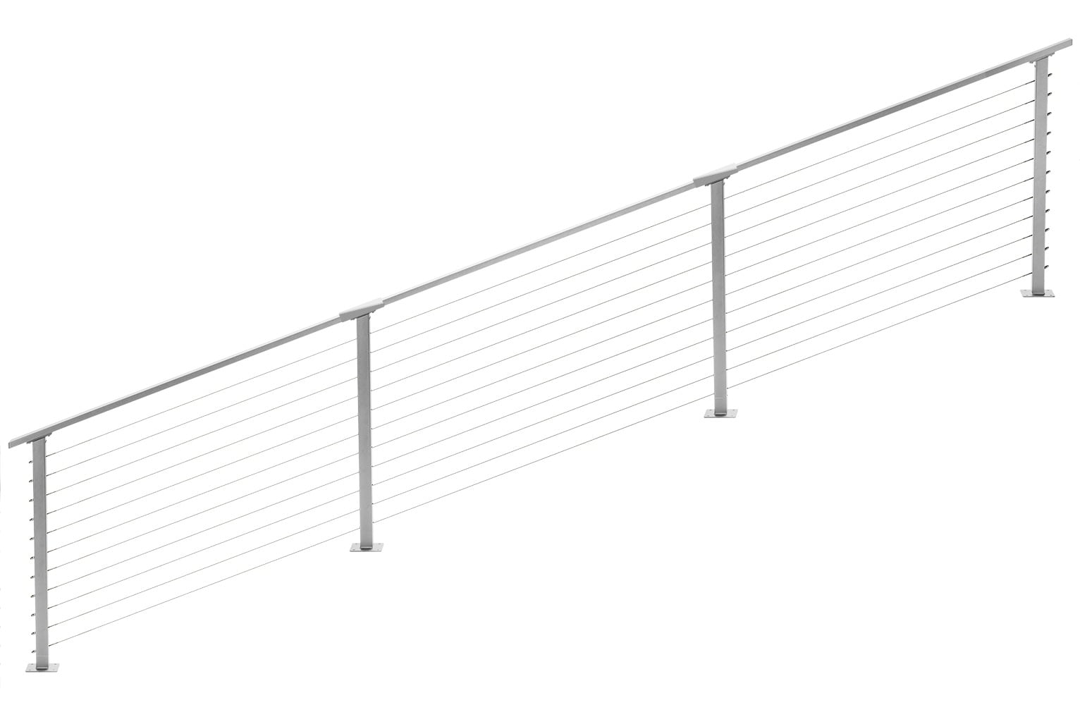 CityPost Stair Deck Mount 18-ft x 36-in Grey Steel Deck Cable Rail Kit ...