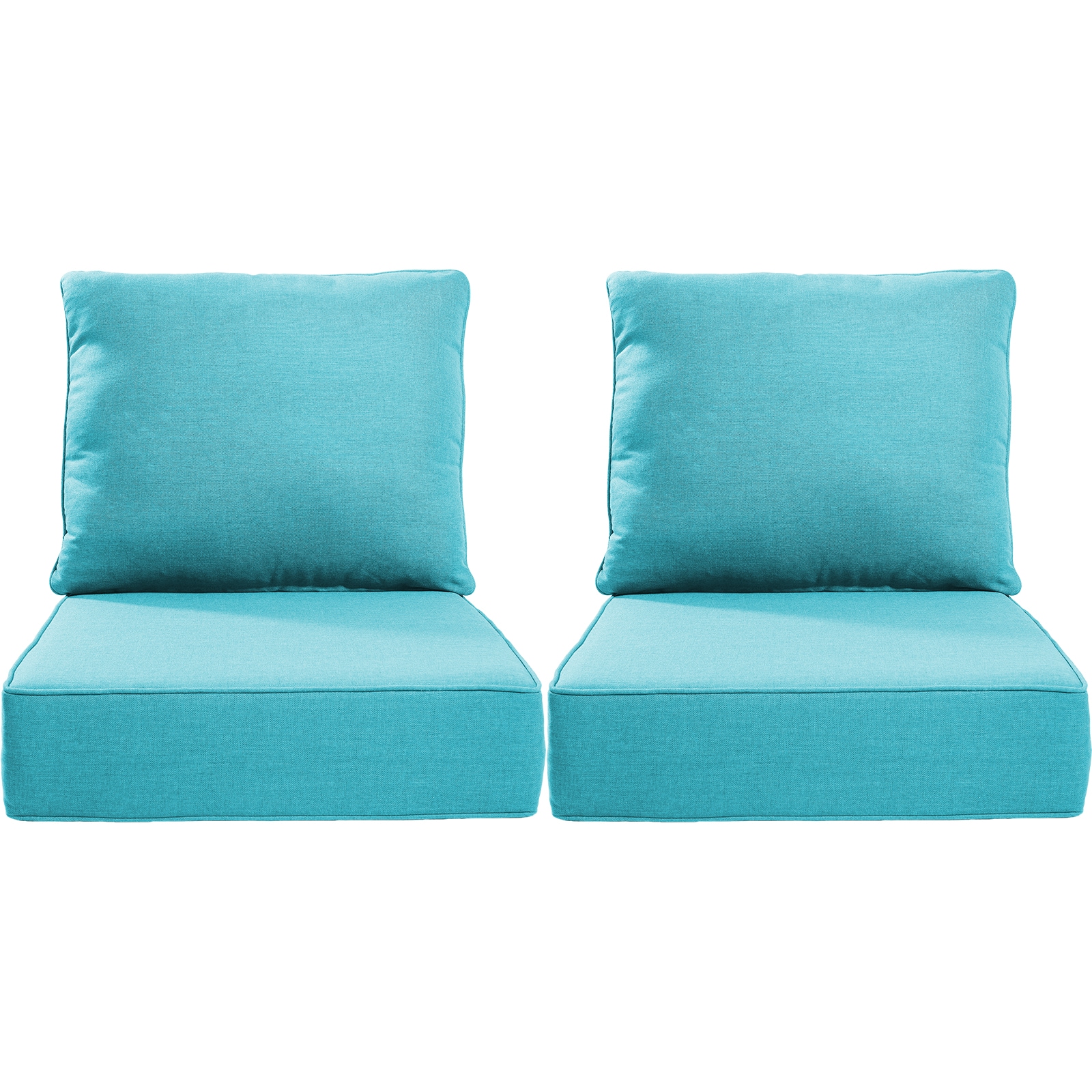 Rilyson FSZBD022-7AA 24-in x 22-in 4 -Piece Light Blue Patio chair cushion