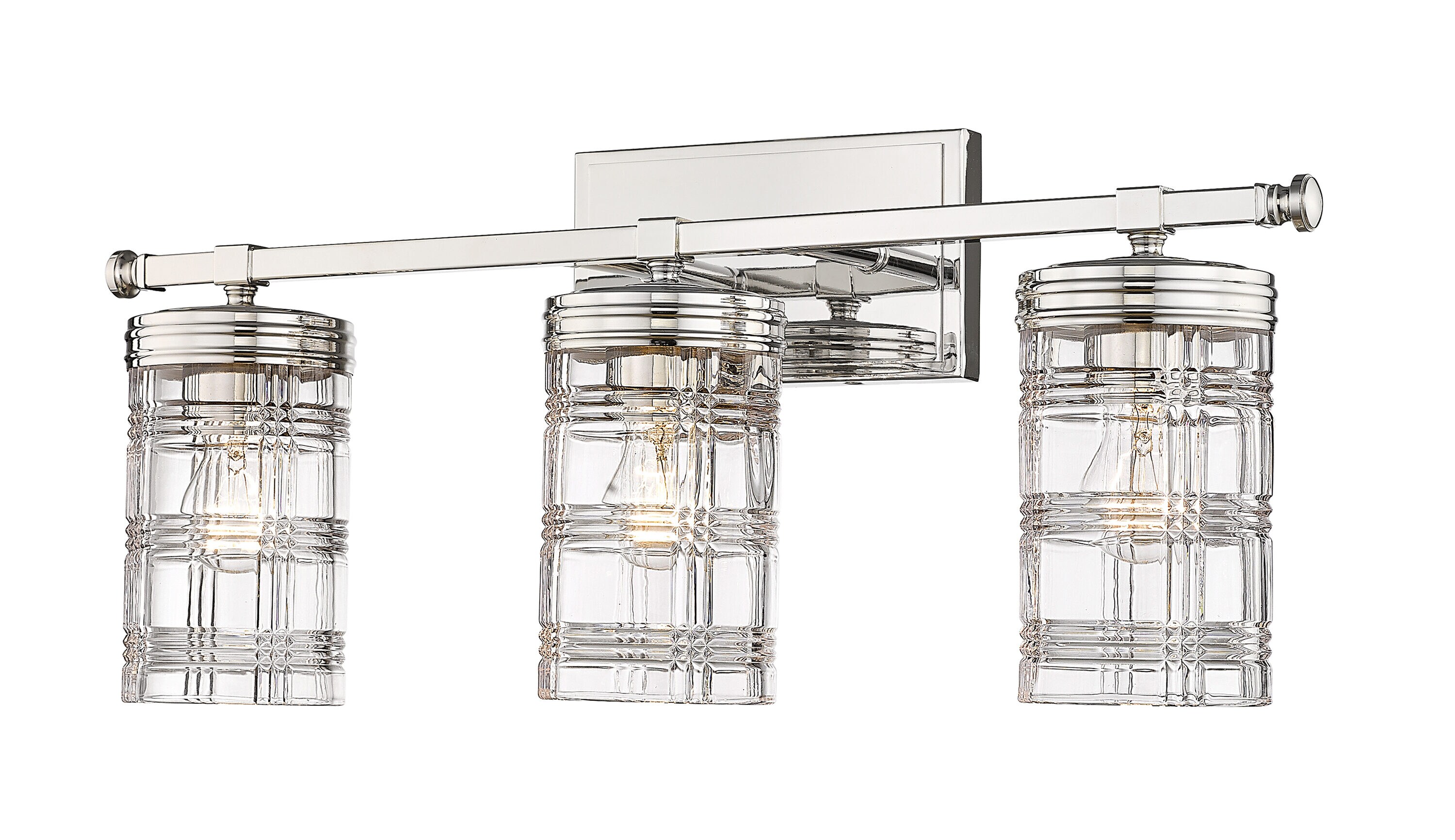 Z-Lite 344-3V-PN Archer 25-in 3-Light Polished Nickel Transitional Vanity Light