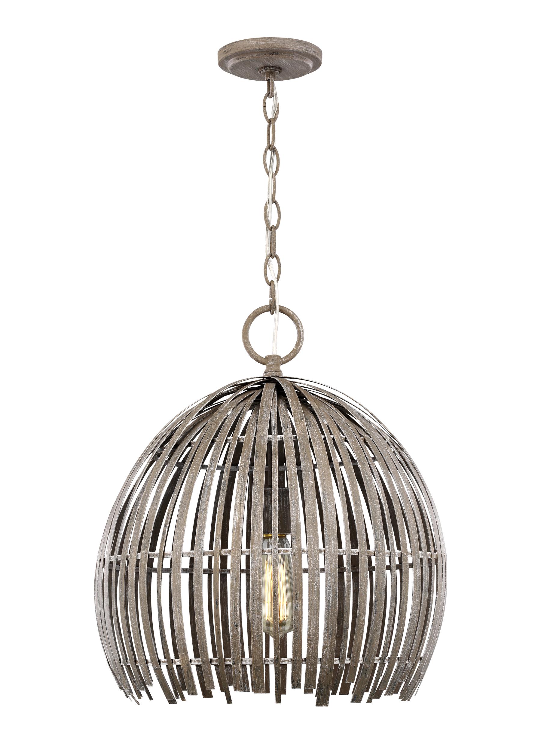 Generation Lighting 6622701-872 Hanalei Washed Pine Modern/contemporary Dome Medium Hanging Pendant light