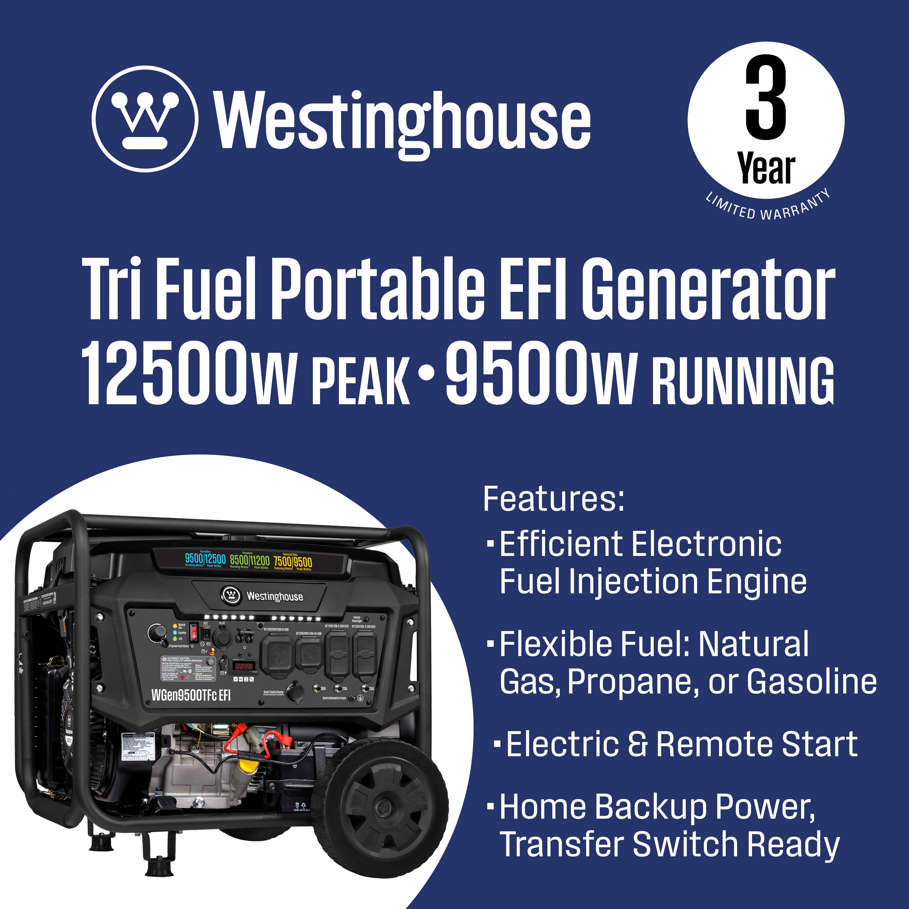 Westinghouse WGEN9500TFC EFI Portable-Generators - View #2