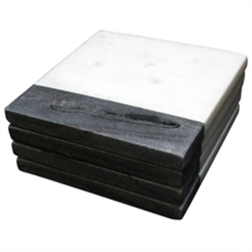 Black & White Marble Coasters 4pck